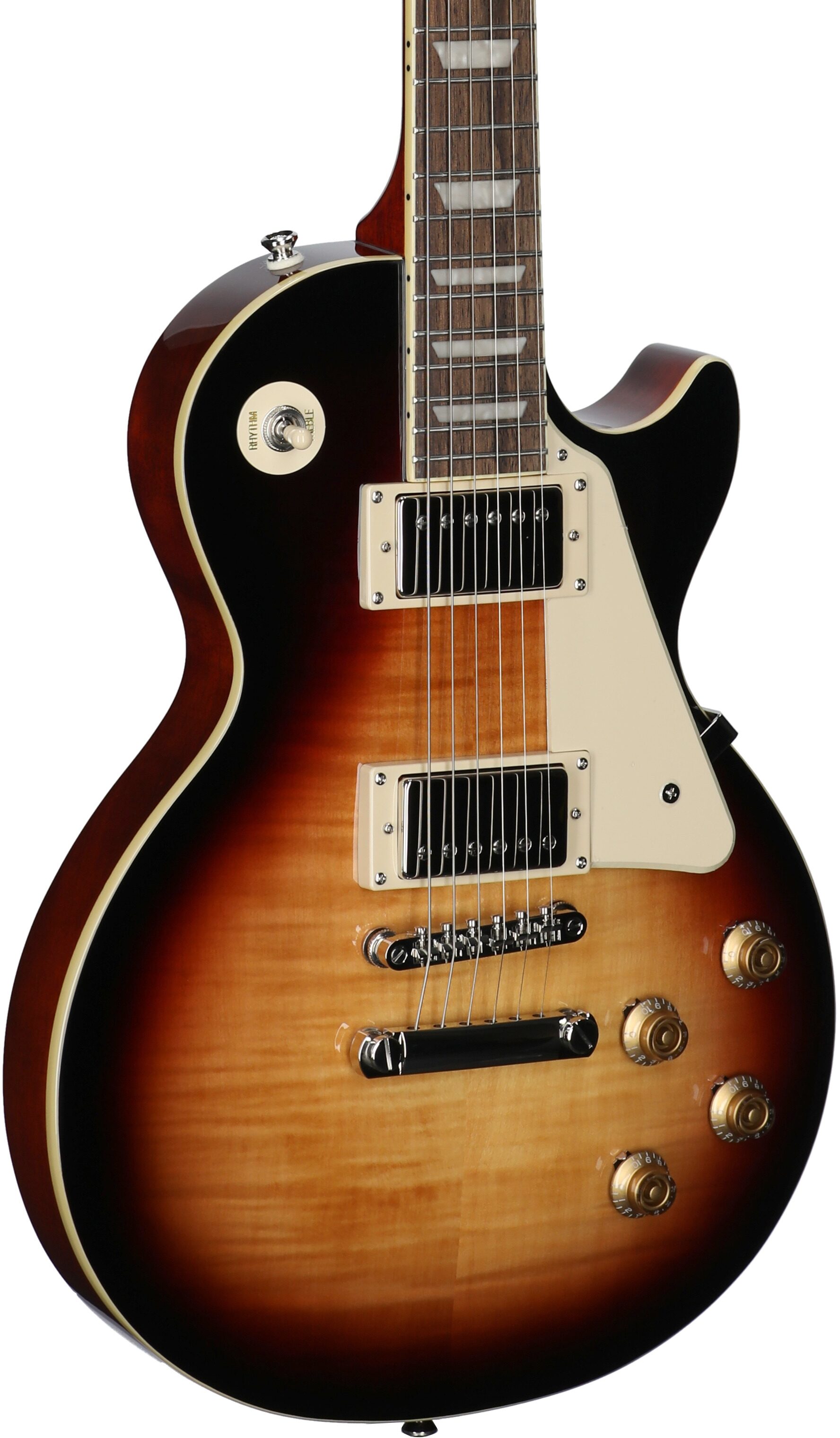 Epiphone Inspired by Gibson Les Paul Standard '50s Electric Guitar (with Gig Bag), Bourbon Burst, Full Left Front