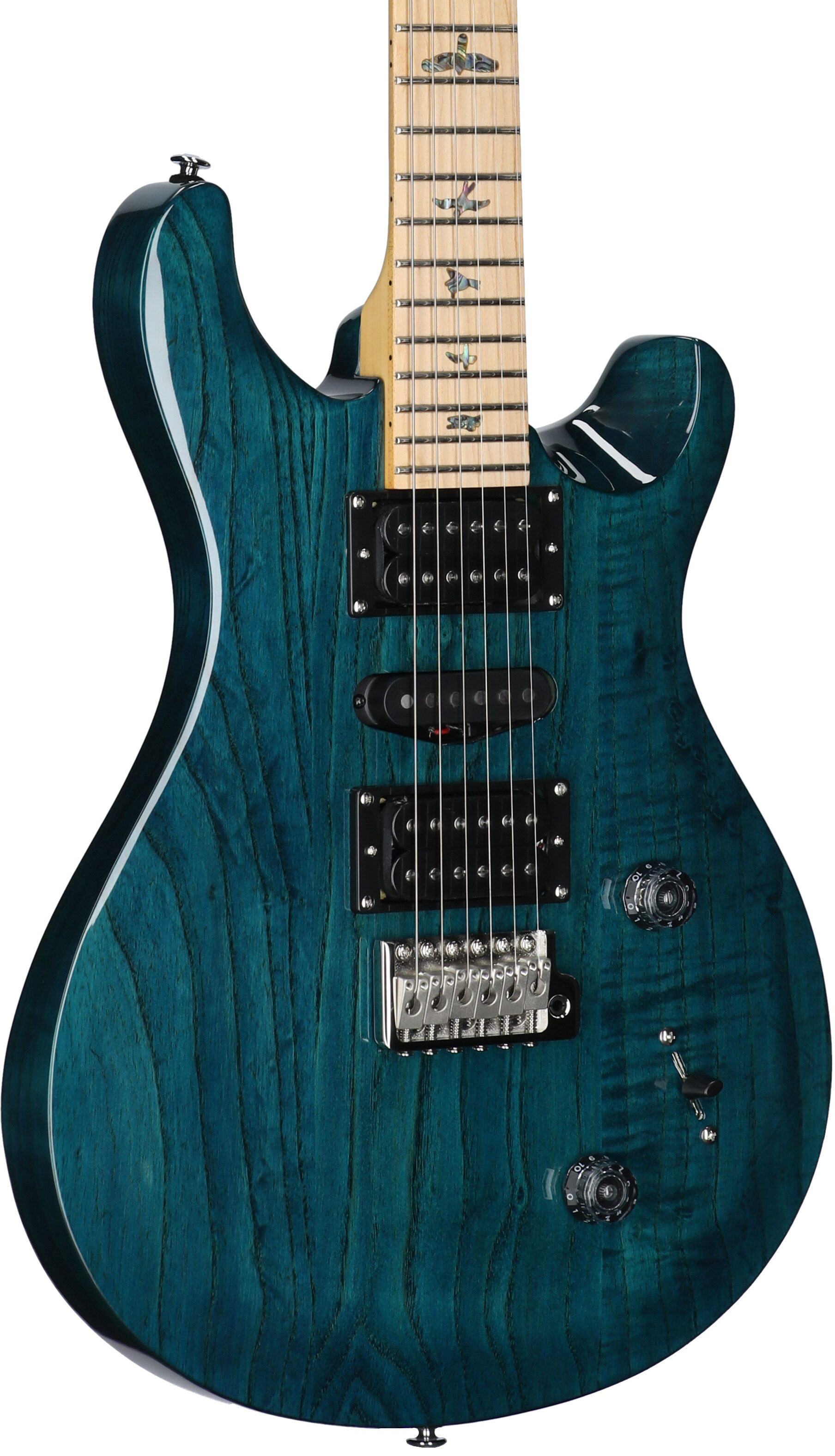 PRS Paul Reed Smith SE Swamp Ash Special Electric Guitar (with Gig Bag), Iris Blue, Full Left Front