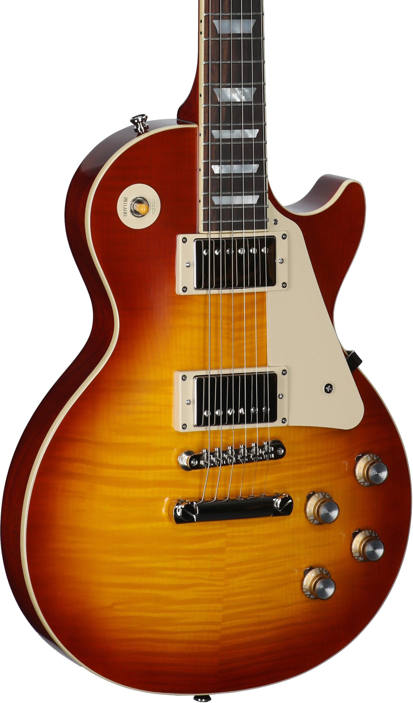 Epiphone Inspired by Gibson Custom 1960 Les Paul Standard Reissue Electric Guitar (with Case), Washed Cherry Sunburst, Full Left Front