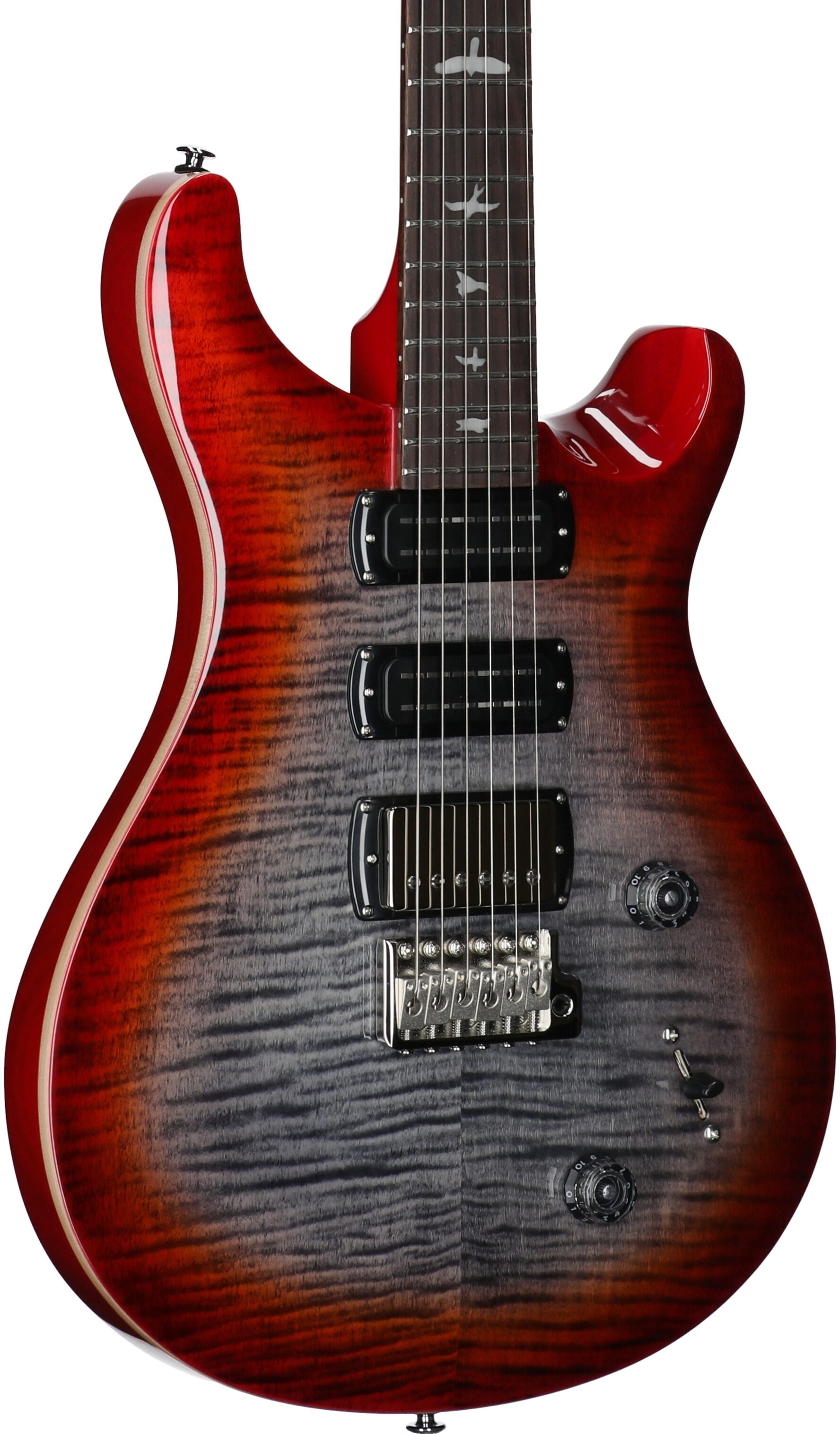 PRS Paul Reed Smith SE Studio Electric Guitar (with Gig Bag), Charcoal Cherry Burst, Full Left Front