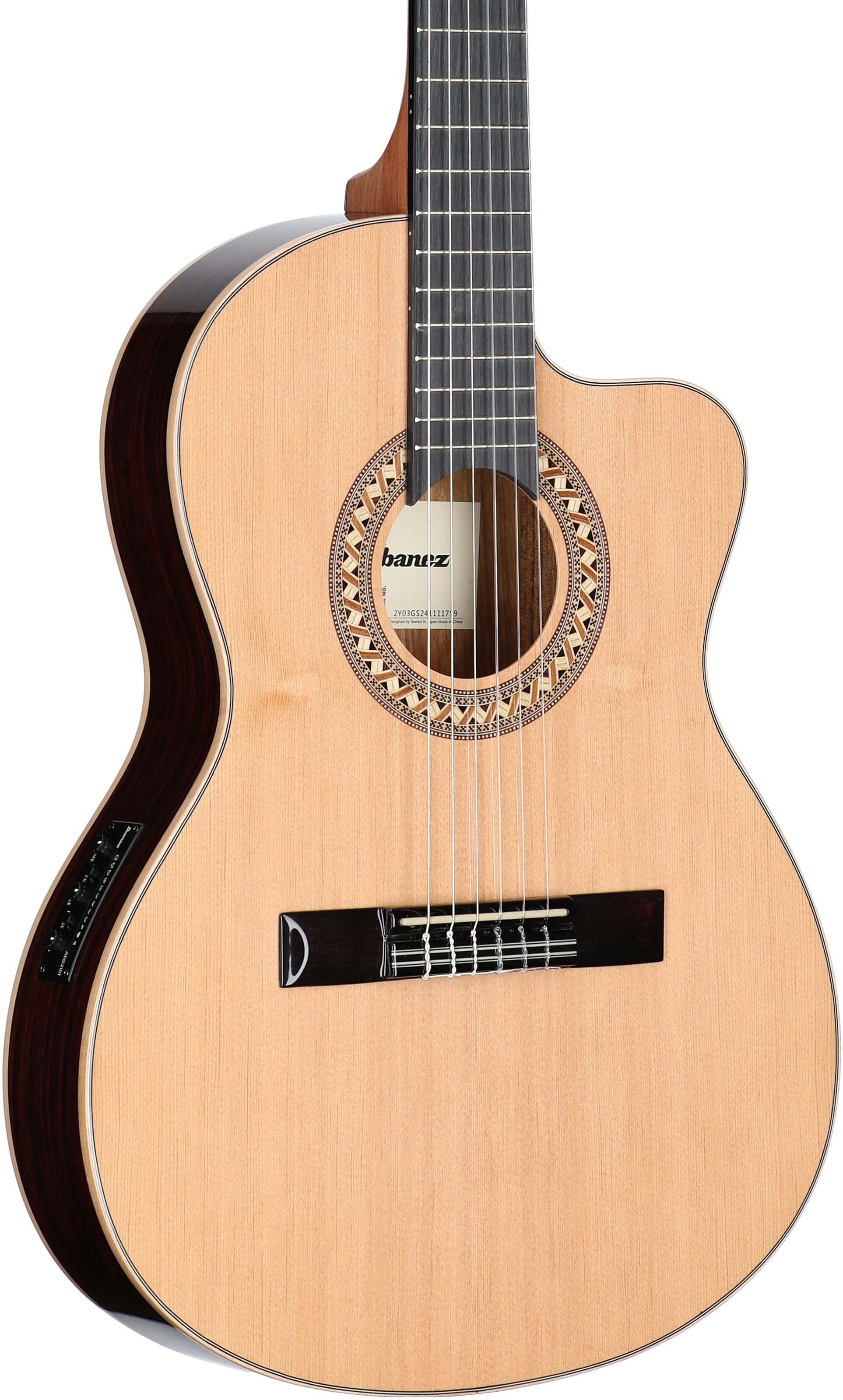 Ibanez GA34 Classical Acoustic-Electric Guitar, Natural High Gloss, Full Left Front