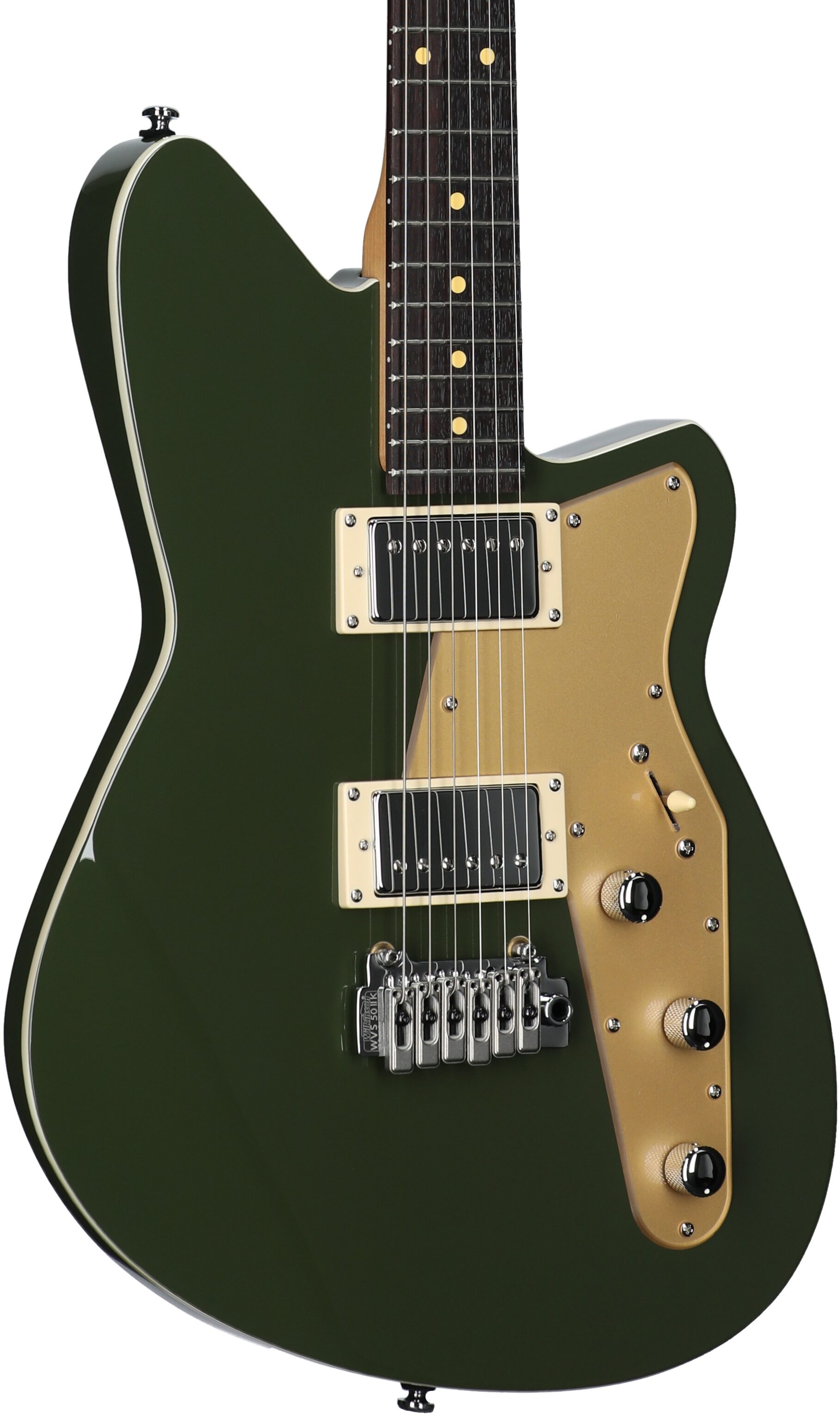Reverend Jetstream HB Electric Guitar, Army Green, Rosewood Fretboard, Full Left Front