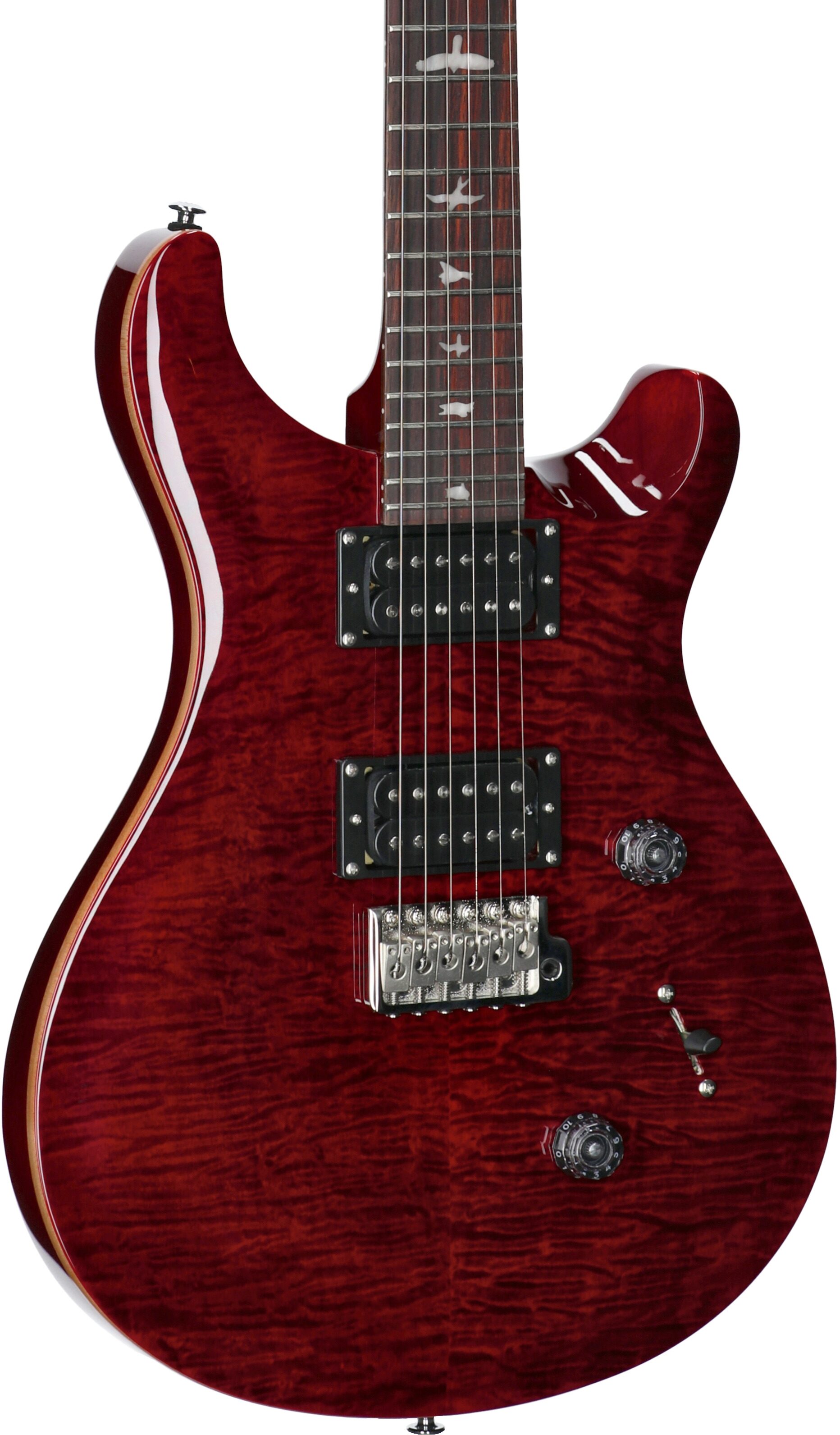 PRS Paul Reed Smith SE Custom 24 Electric Guitar (with Gig Bag), Exclusive Black Cherry, Full Left Front