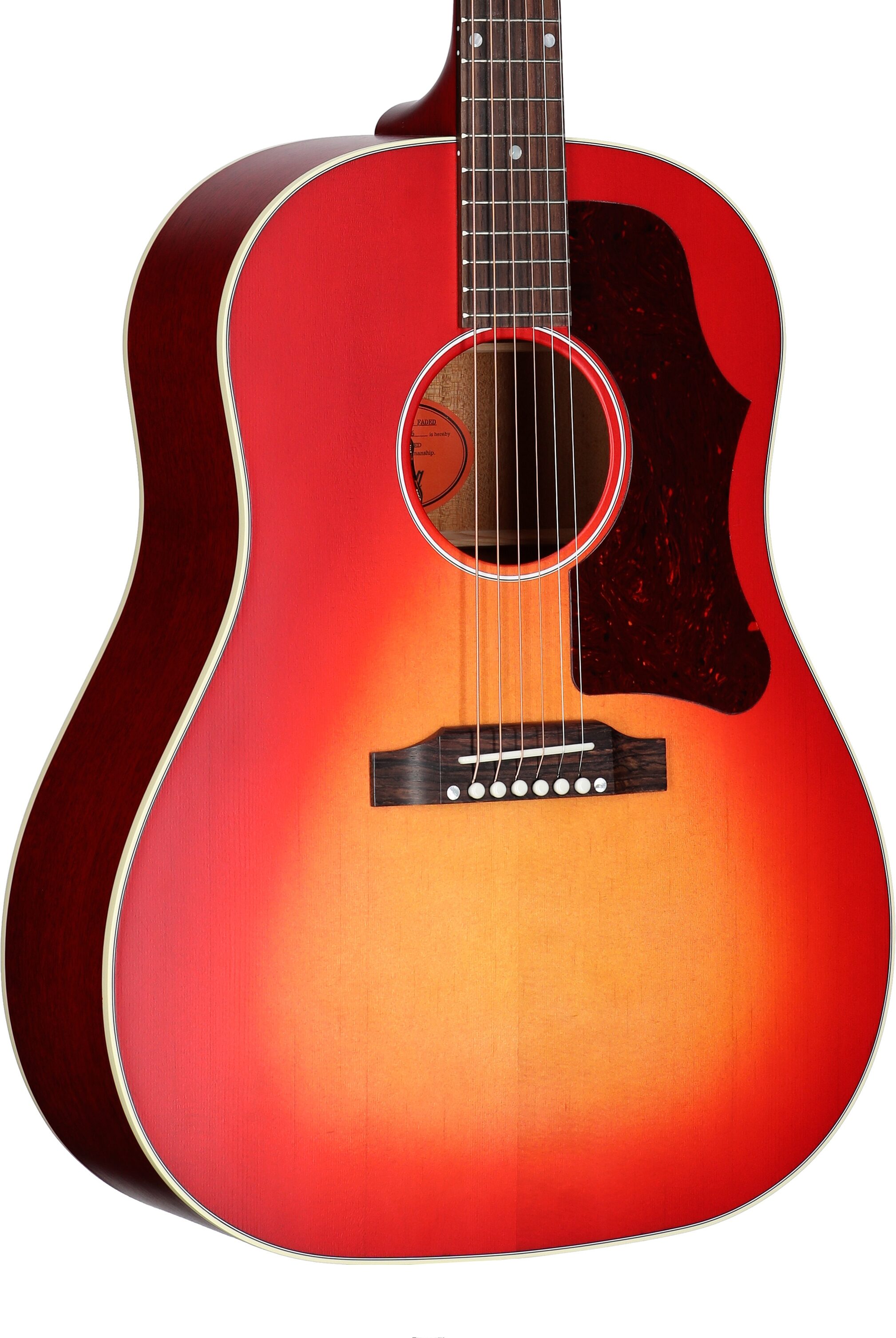 Gibson Exclusive J45 50s Faded Acoustic-Electric Guitar (with Case), Vintage Cherry Sunburst, Full Left Front