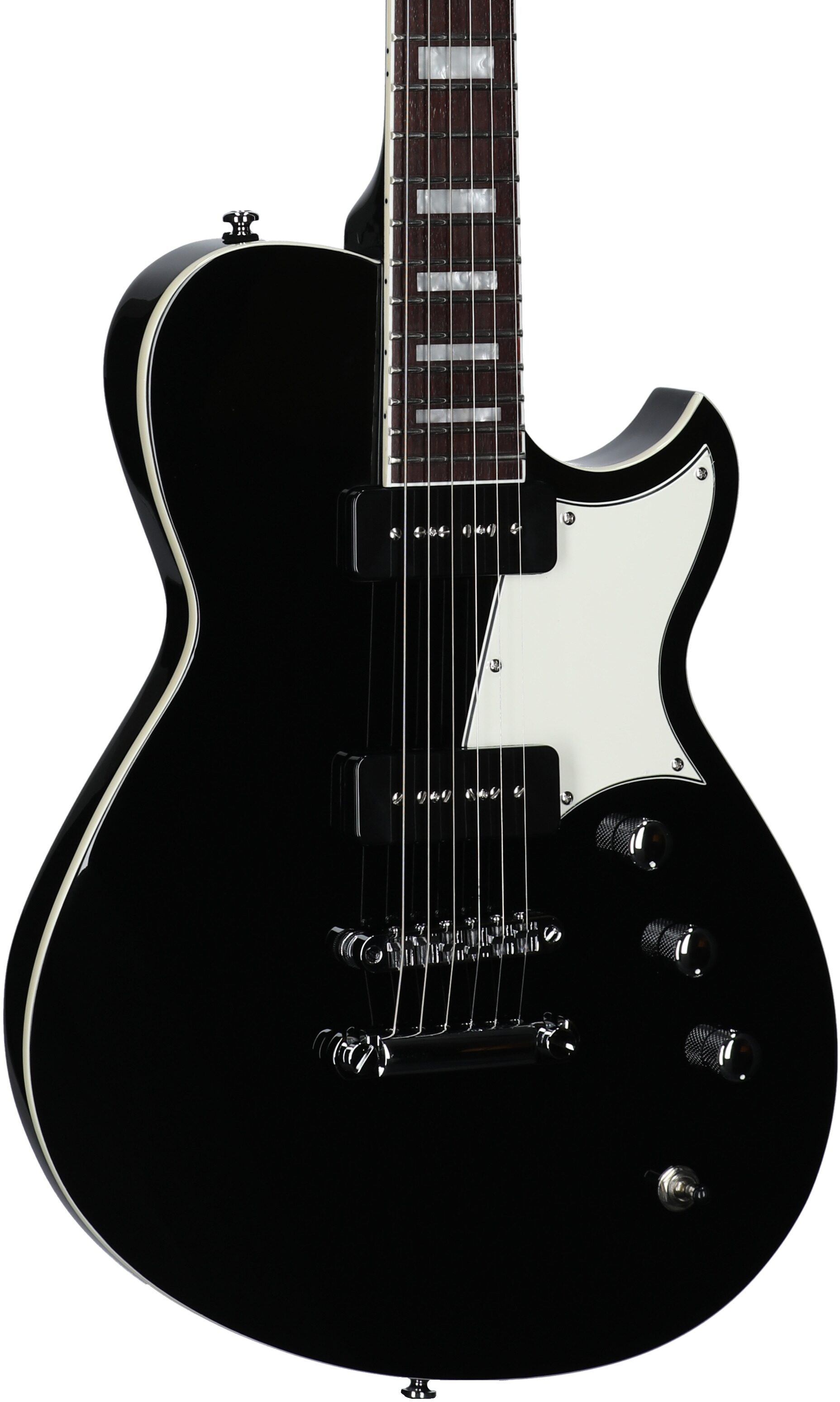 Reverend Contender 290 Electric Guitar, Midnight Black, Full Left Front