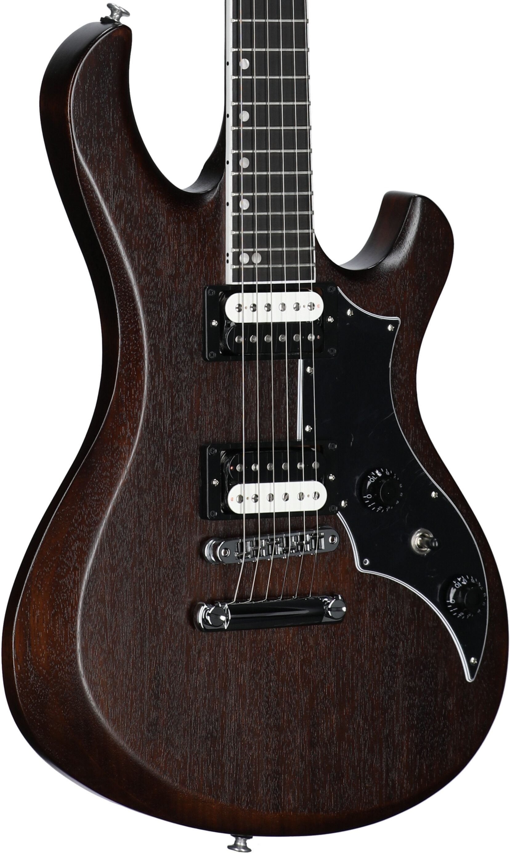 Gibson Victory Electric Guitar (with Case), Dark Walnut Satin, Full Left Front