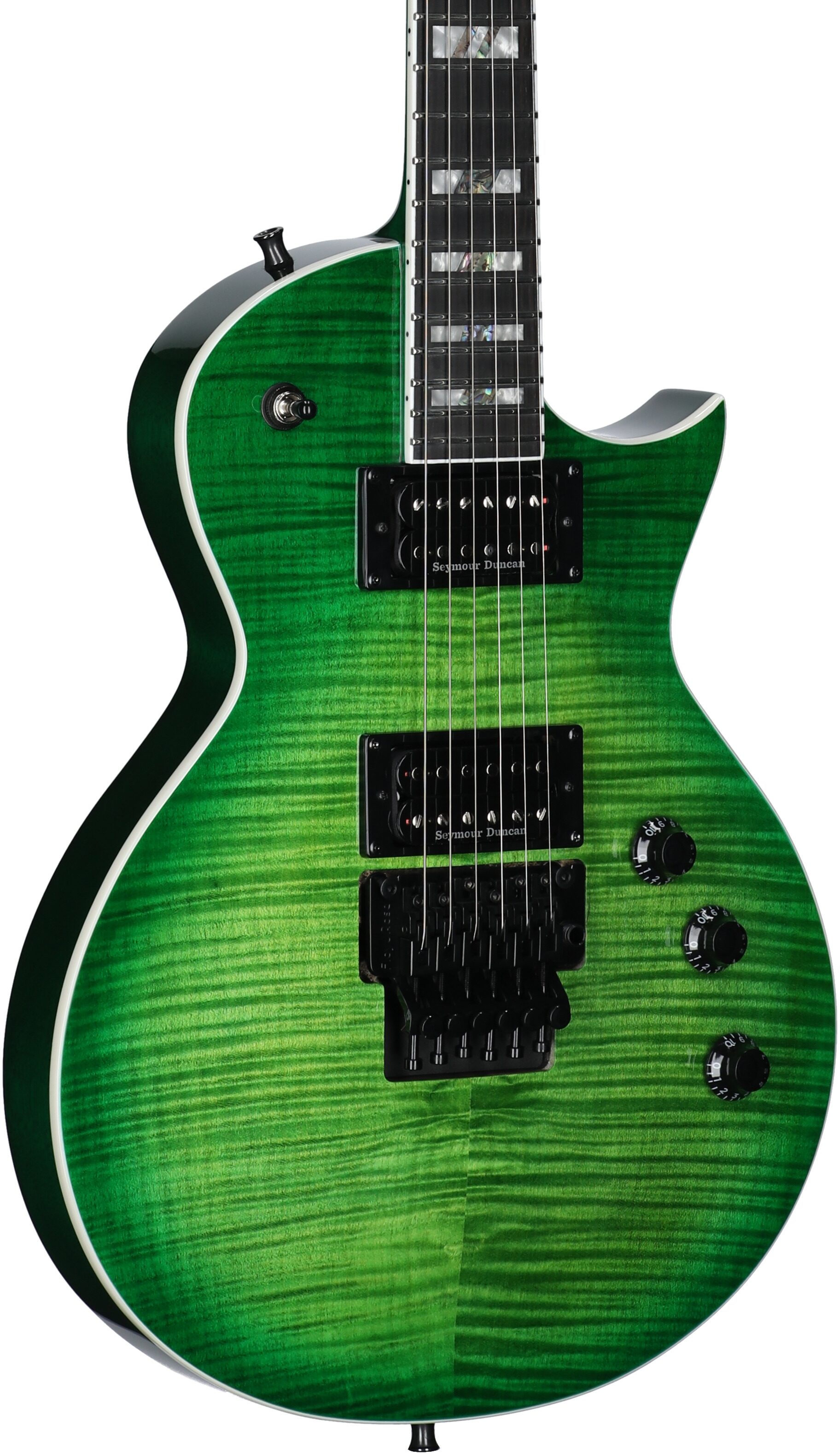 ESP LTD Alex Skolnick AS1 Electric Guitar, Lime Burst, Full Left Front