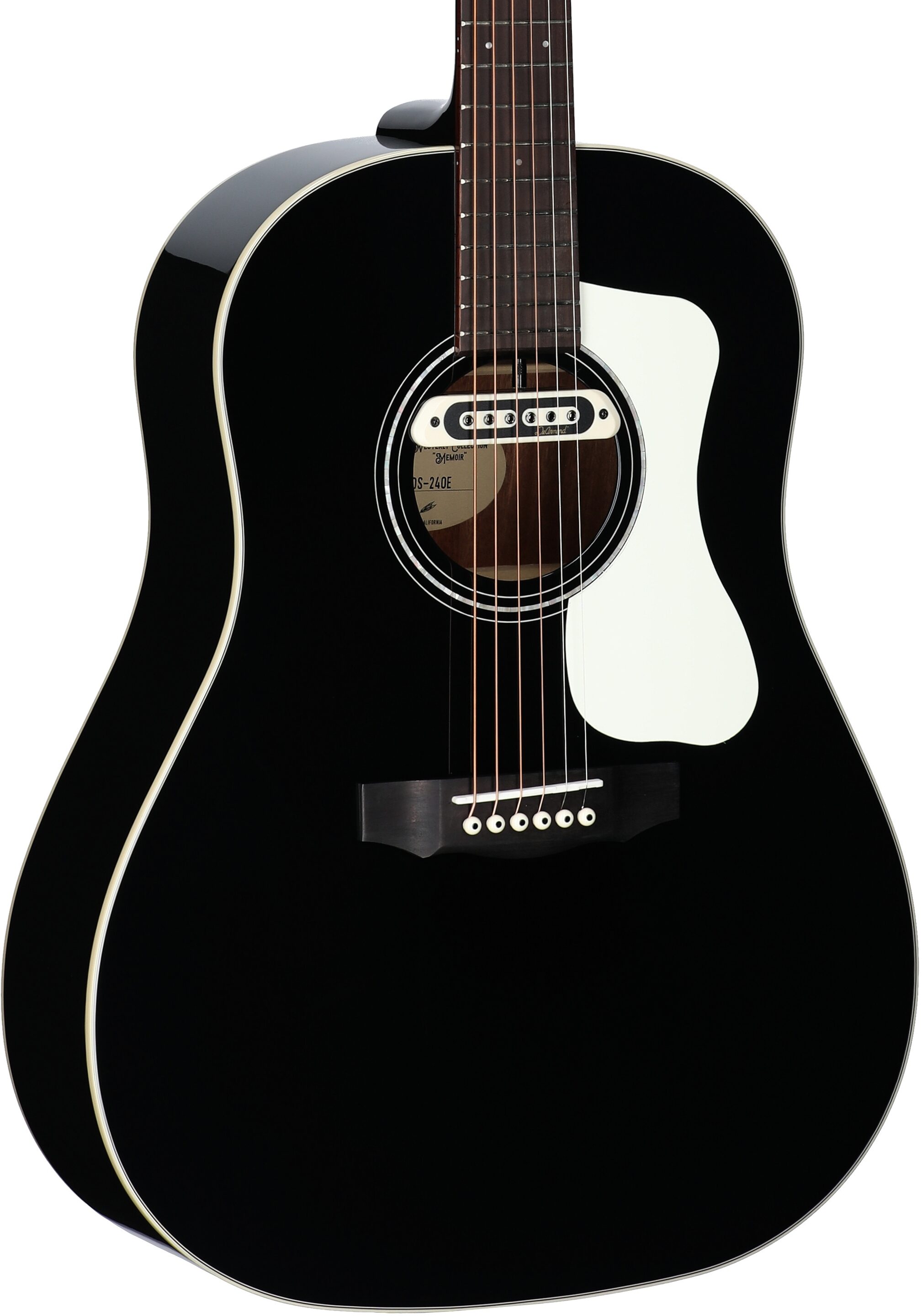 Guild DS-240E Dreadnought Acoustic-Electric Guitar, Black, Full Left Front
