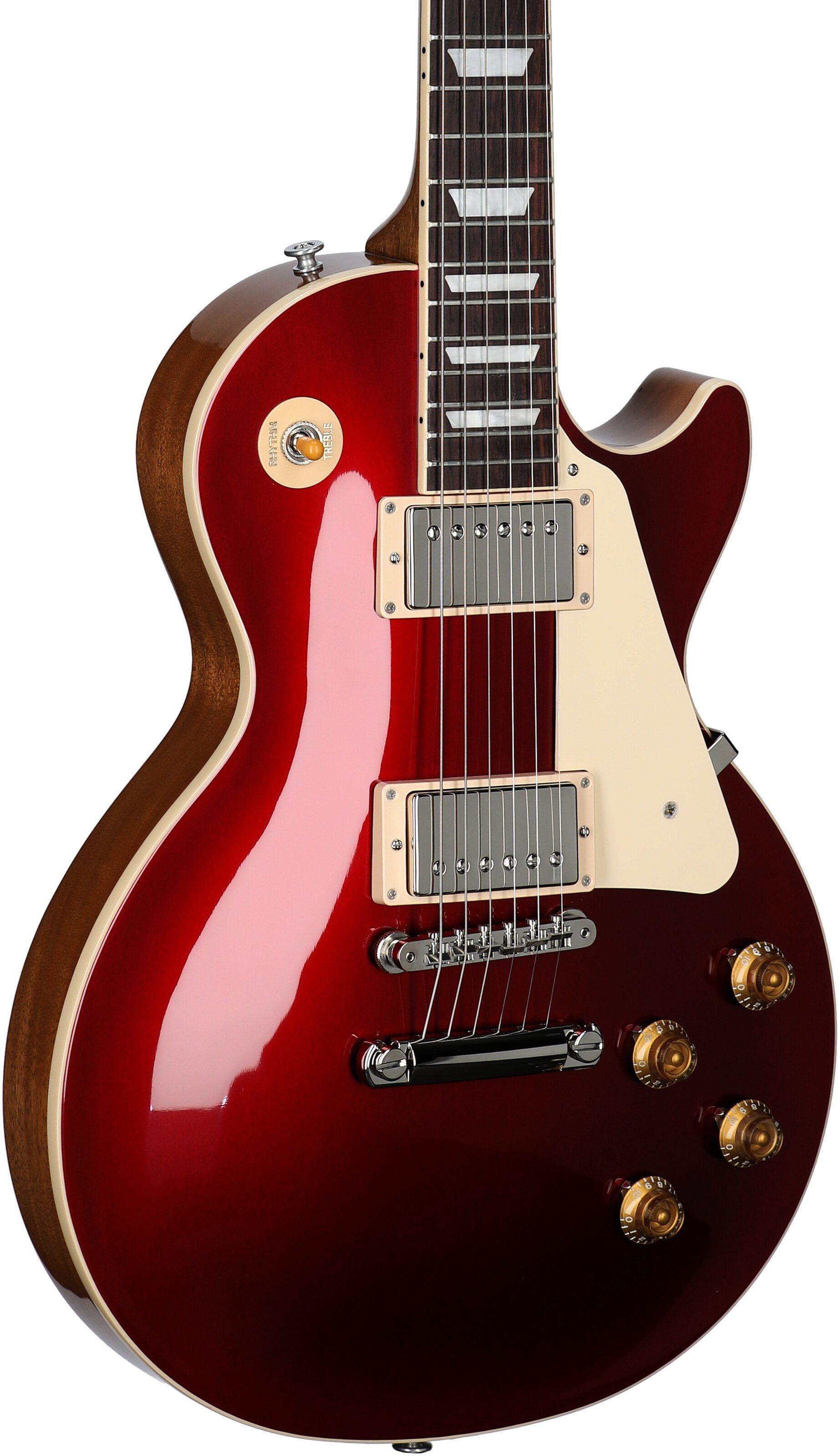 Gibson Les Paul Standard '50s Custom Color Electric Guitar, Plain Top (with Case), Sparkling Burgundy, Full Left Front