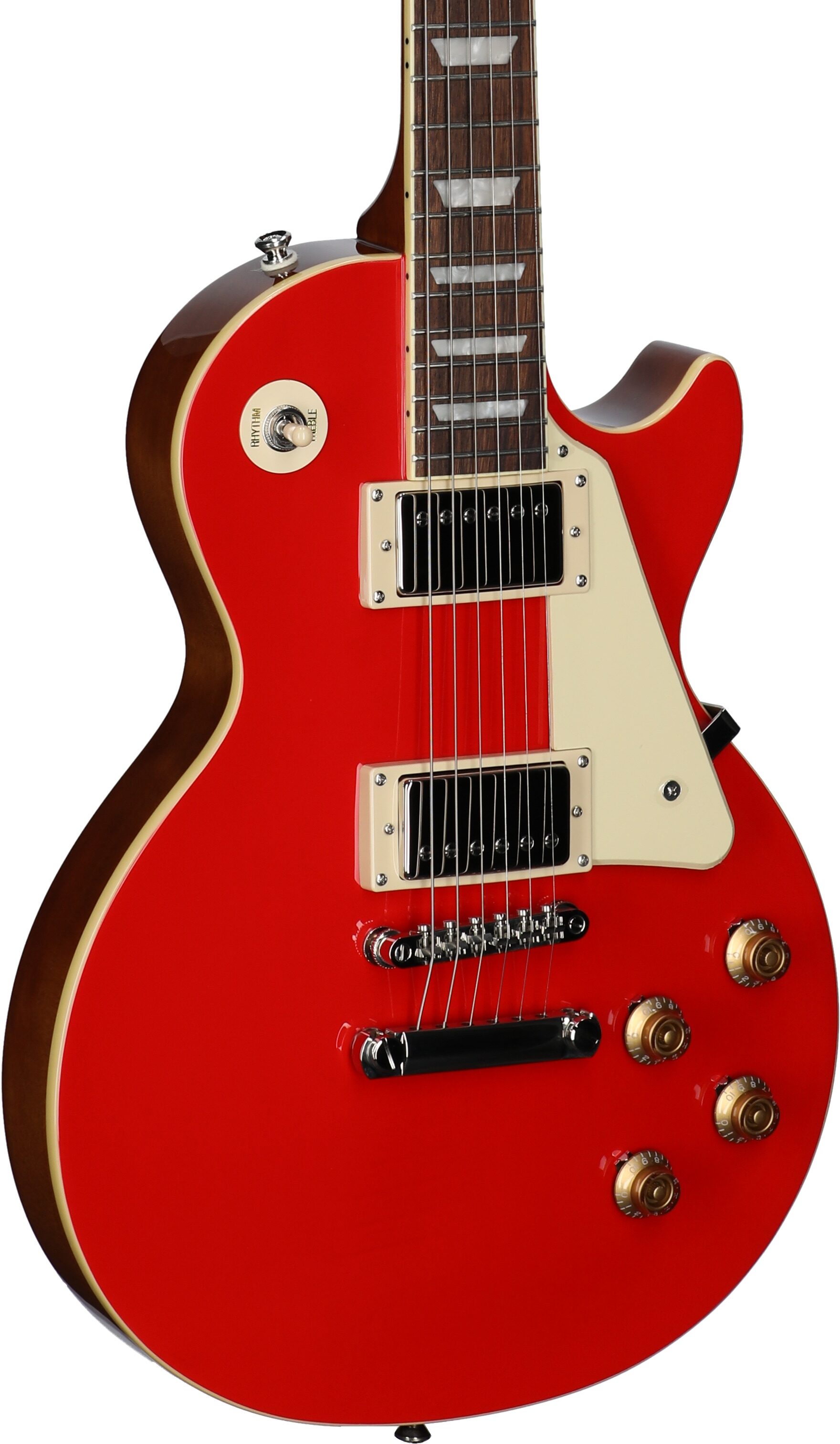 Epiphone Inspired by Gibson Les Paul Standard '50s Electric Guitar (with Gig Bag), Cardinal Red, Full Left Front