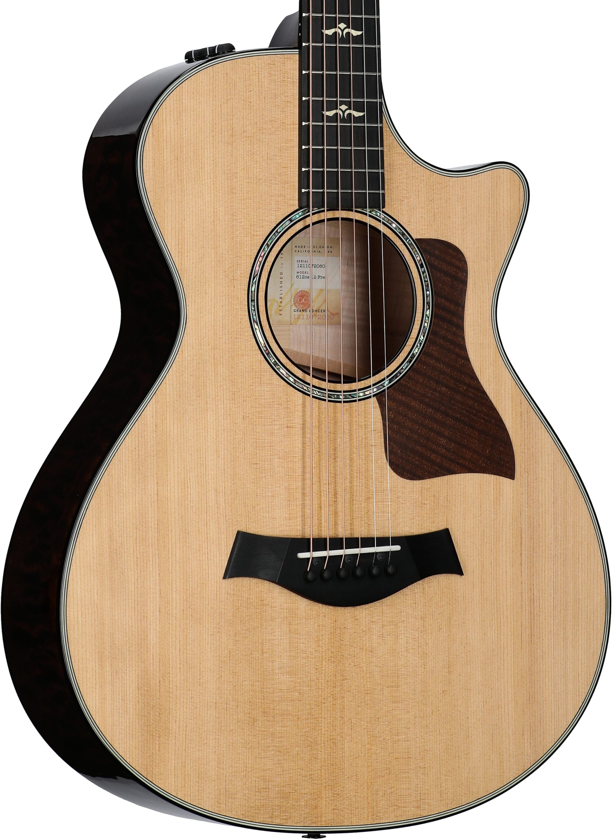 Taylor 612ce 12-Fret V Class Grand Concert Acoustic-Electric Guitar, New, Full Left Front