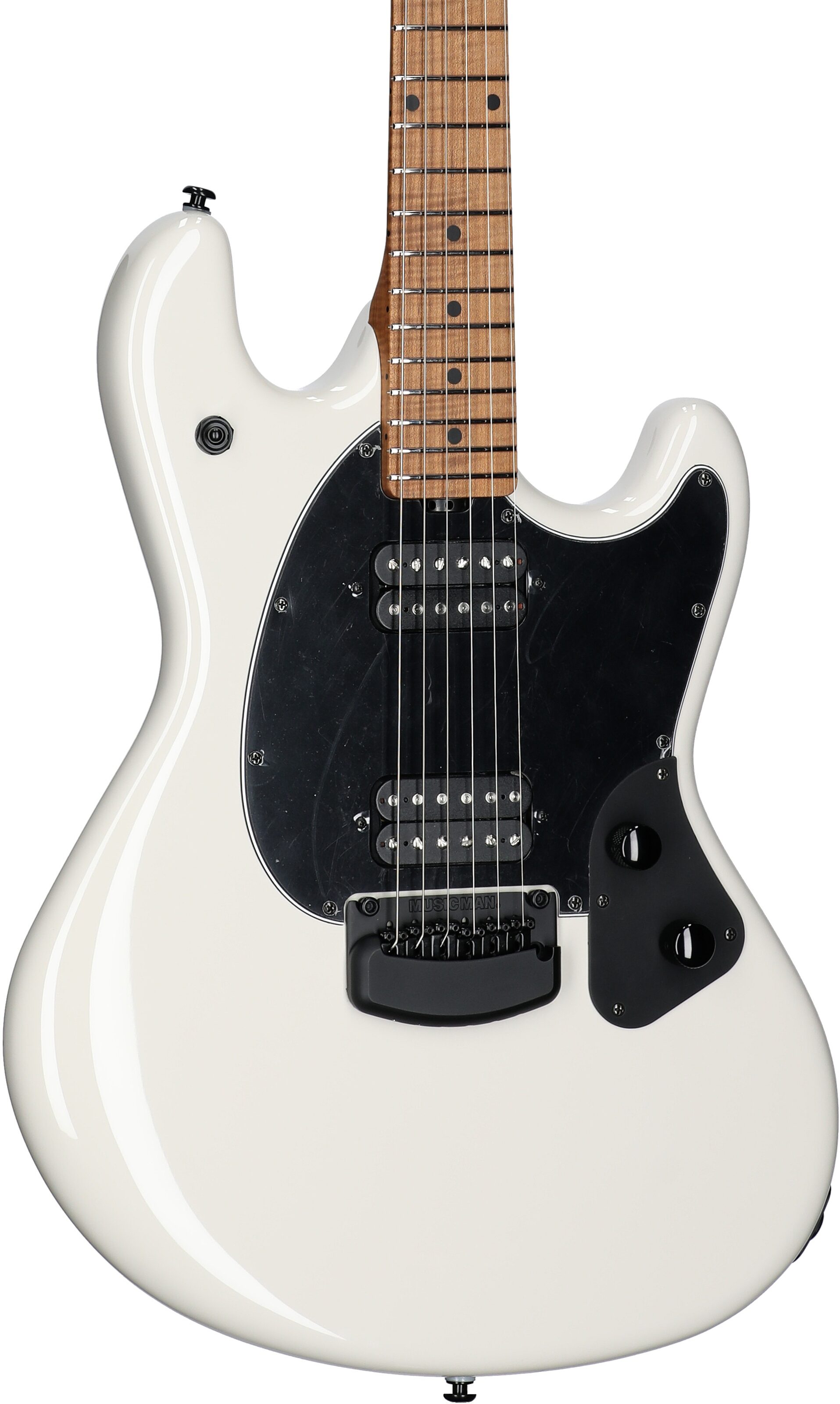 Ernie Ball Music Man StingRay RS Electric Guitar (with Case), Limestone, Full Left Front