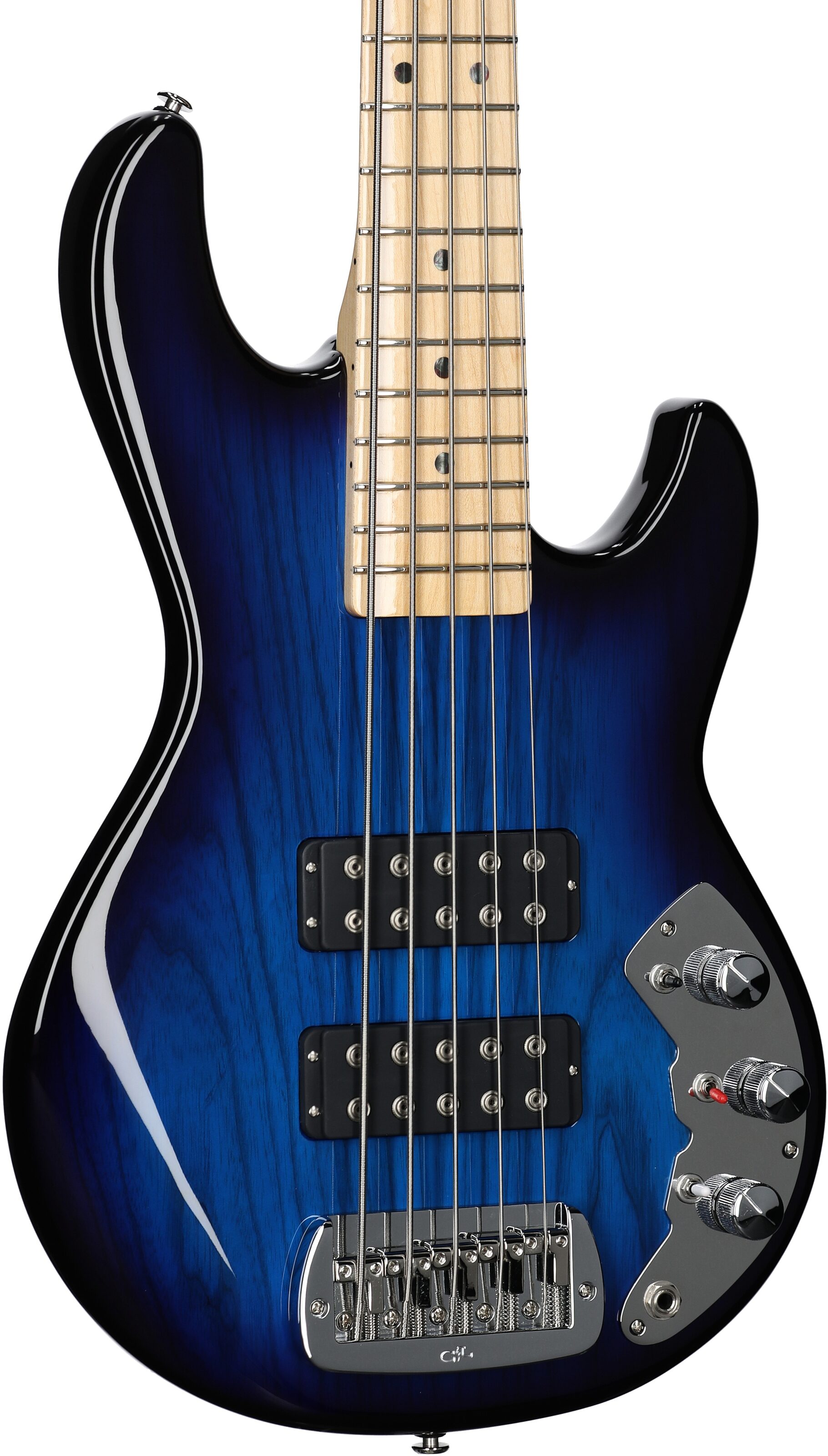 G&L CLF Research L-2500 Bass Guitar (with Case), Blueburst, Full Left Front