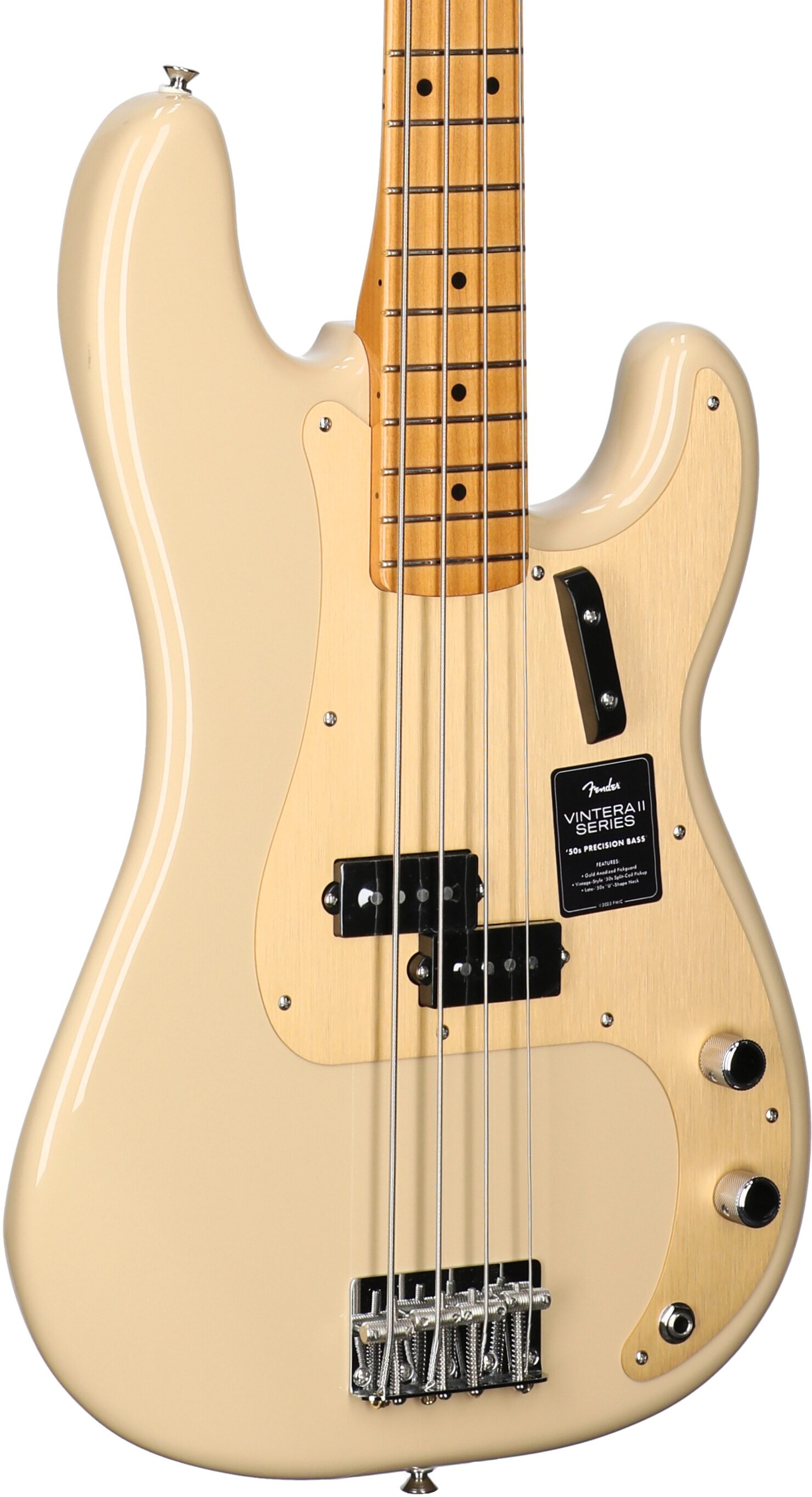 Fender Vintera II '50s Precision Electric Bass, Maple Fingerboard (with Gig Bag), Desert Sand, Full Left Front
