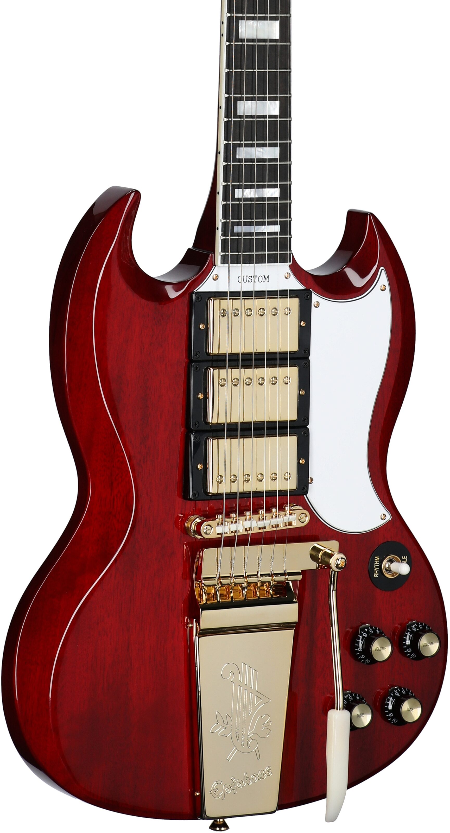 Epiphone Joe Bonamassa 1963 SG Custom Electric Guitar (with Custom Hard Case), Dark Wine Red, Full Left Front