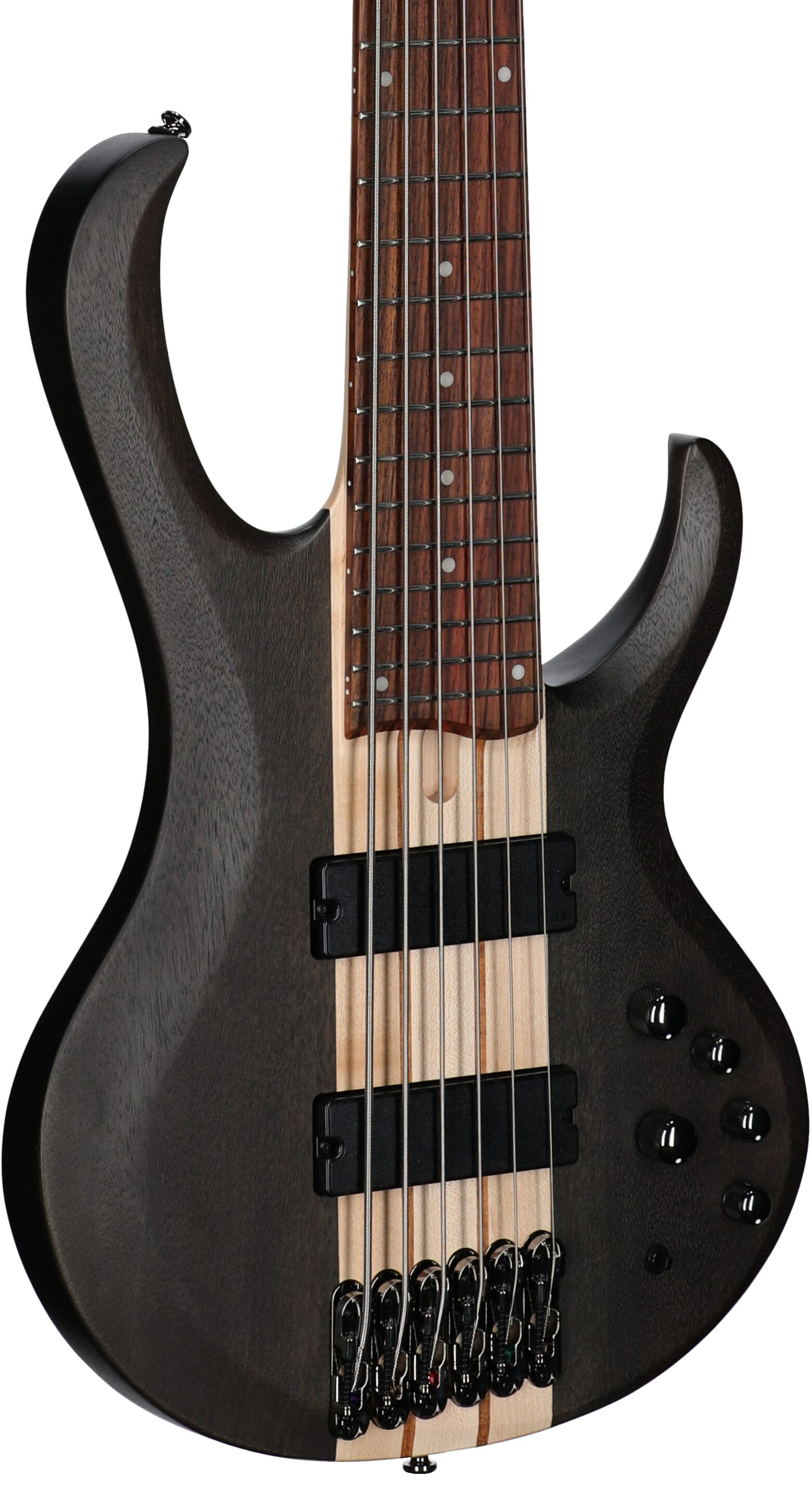 Ibanez BTB606 Electric Bass, 6-String, Trans Gray Flat, Full Left Front