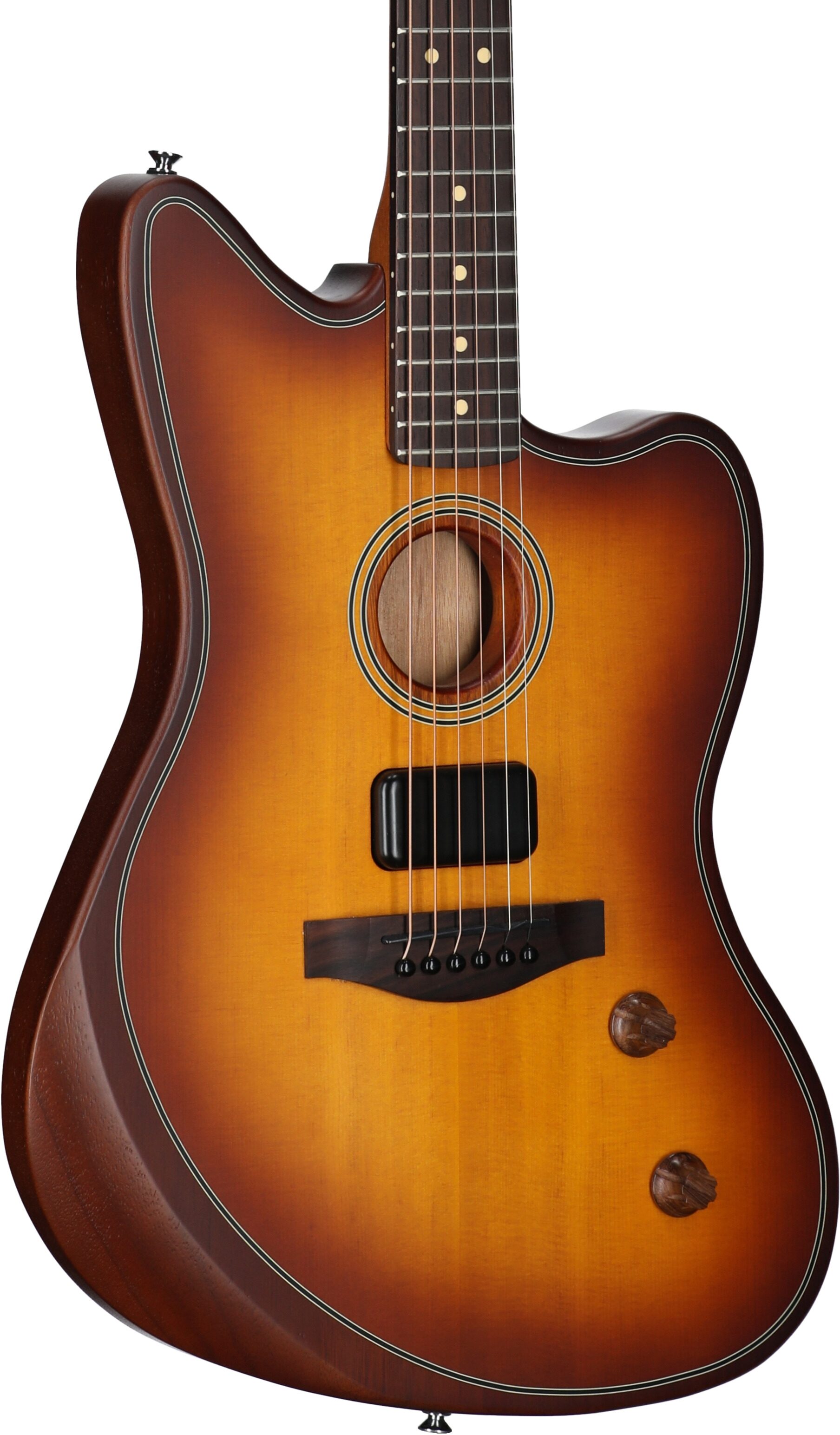 Fender Acoustasonic Standard Jazzmaster Acoustic-Electric Guitar, Honey Burst, Full Left Front