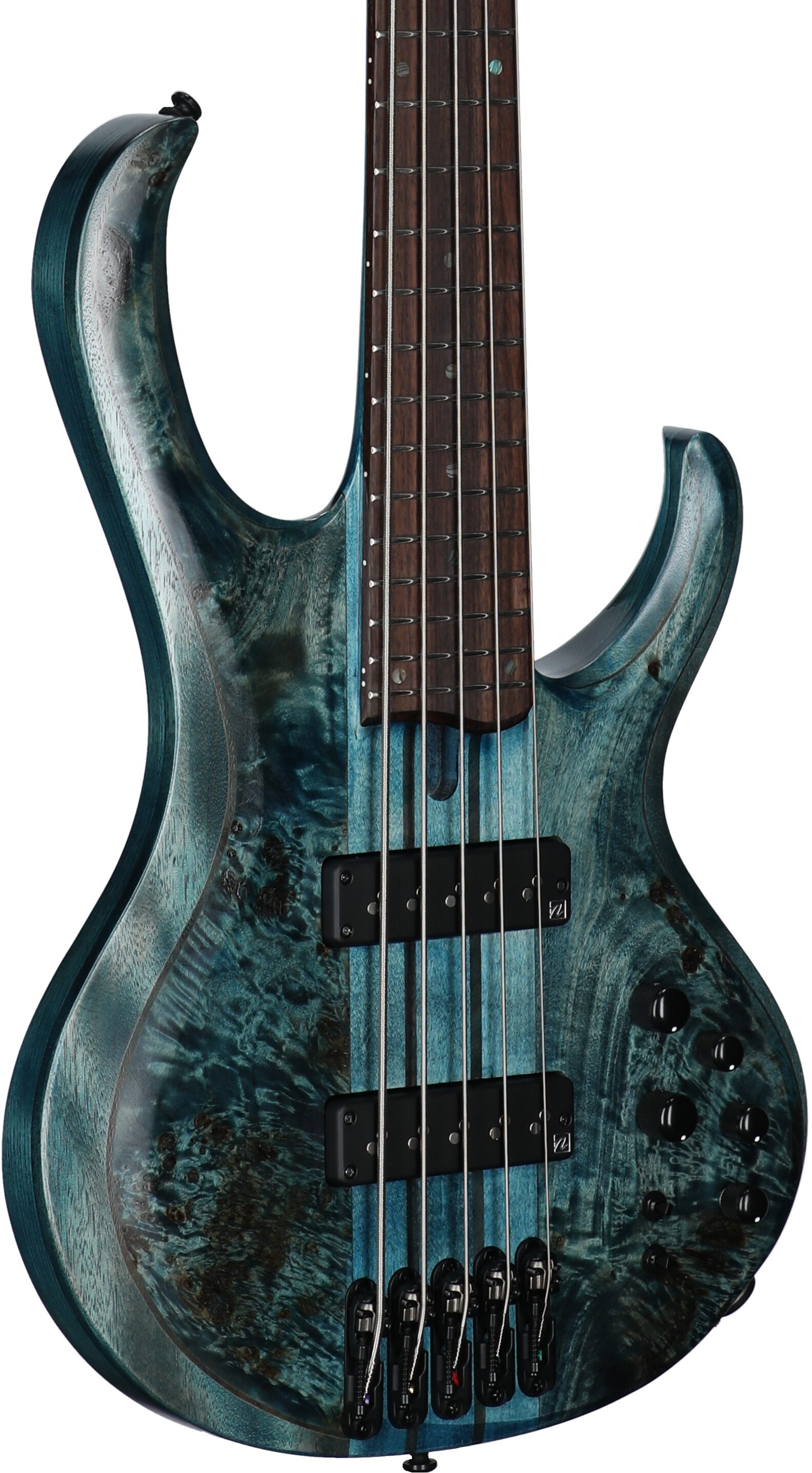 Ibanez BTB945 Electric Bass, 5-String, Cosmic Blue Low Gloss, Full Left Front