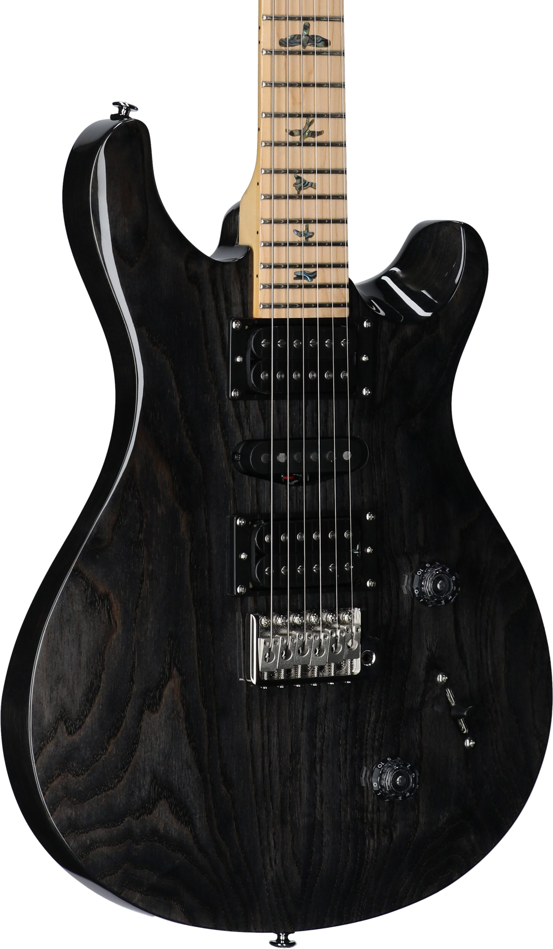 PRS Paul Reed Smith SE Swamp Ash Special Electric Guitar (with Gig Bag), Charcoal, Full Left Front