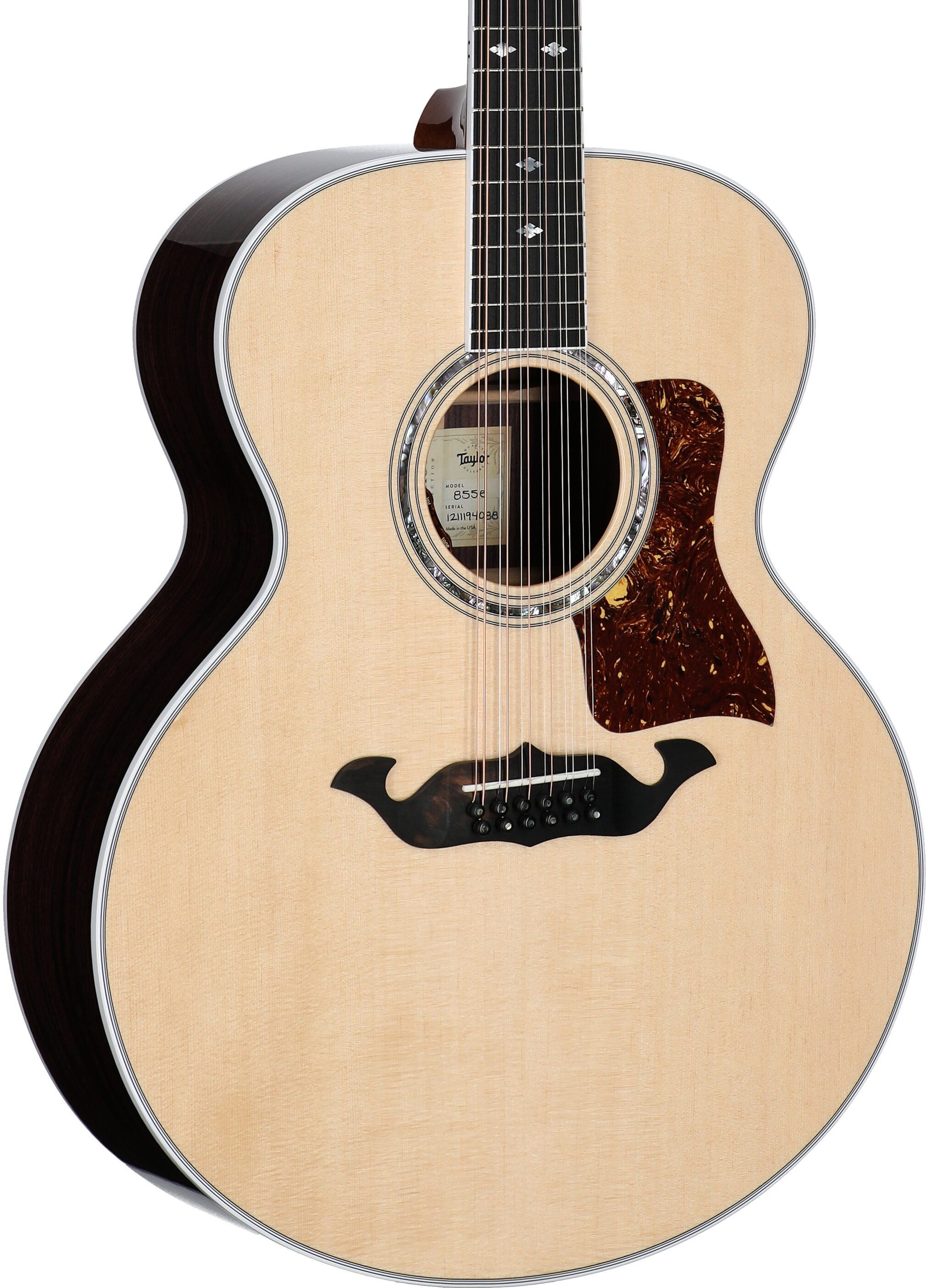Taylor 855e Jumbo Acoustic-Electric Guitar, 12-String (with Case), New, Full Left Front