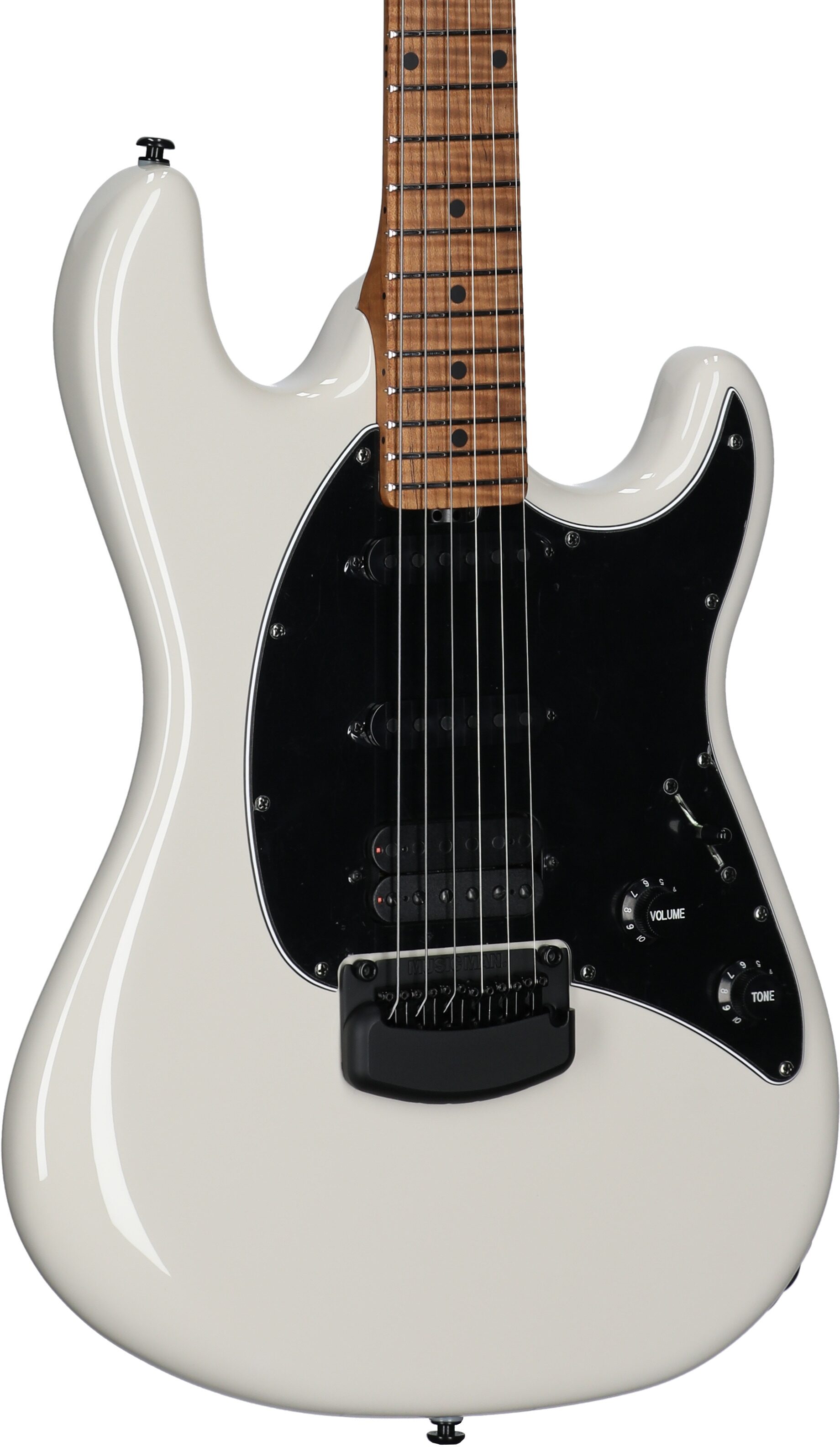 Ernie Ball Music Man Cutlass RS HSS Electric Guitar (with Case), Limestone, Full Left Front