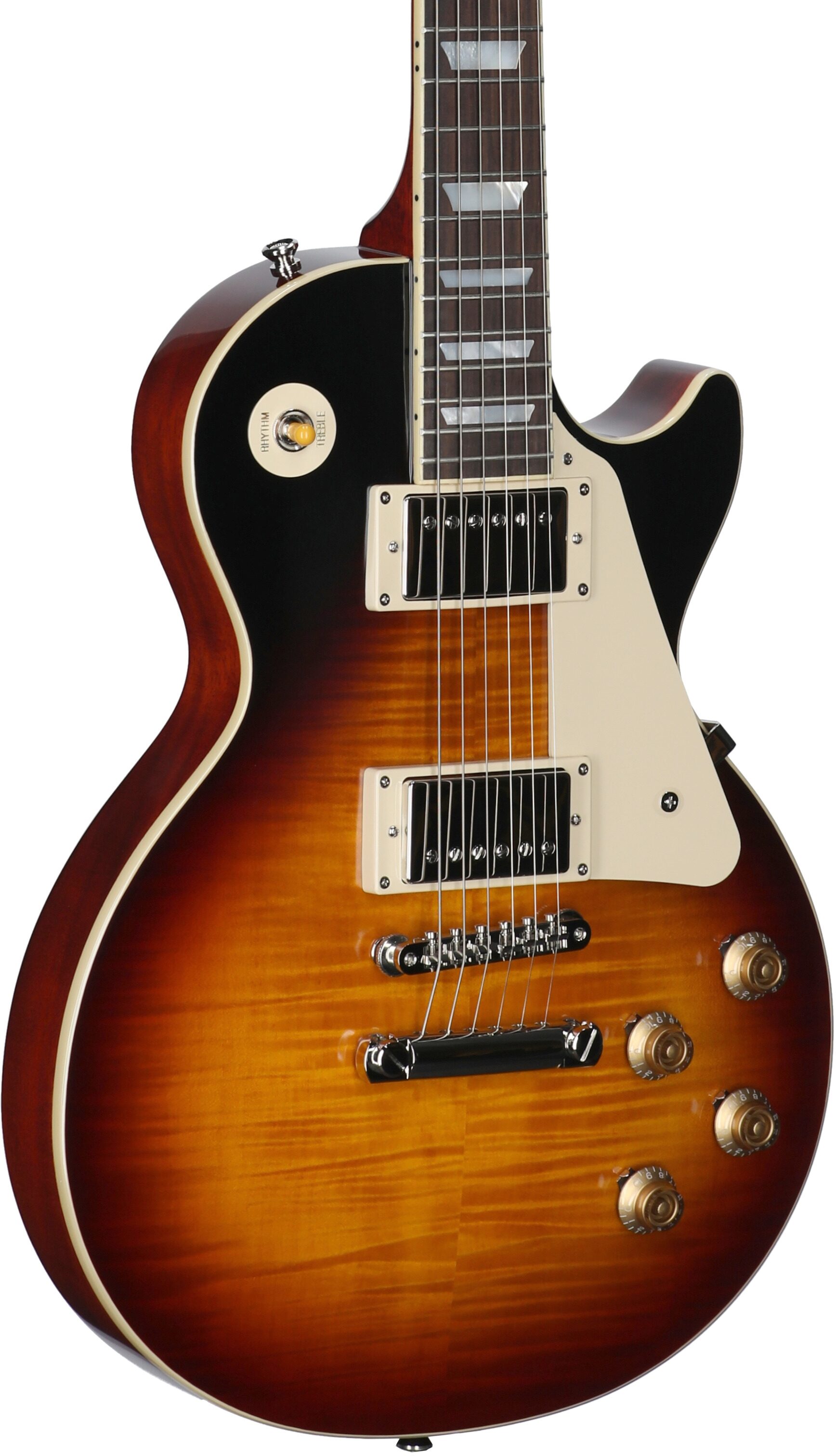 Epiphone Inspired by Gibson Custom 1959 Les Paul Standard Reissue Electric Guitar (with Case), Washed Bourbon, Full Left Front