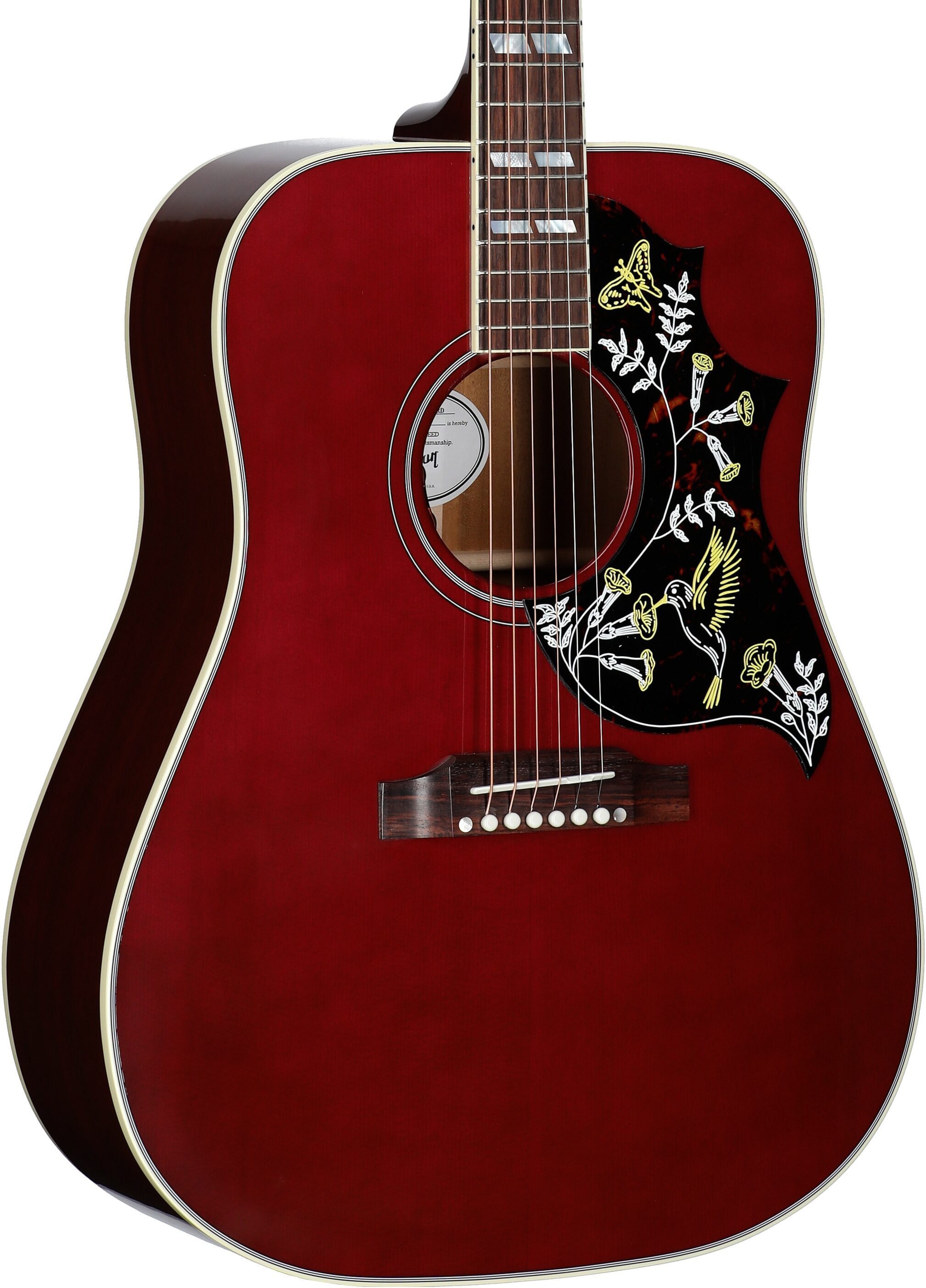 Gibson Limited Edition Hummingbird Standard Acoustic-Electric Guitar (with Case), Wine Red, Full Left Front