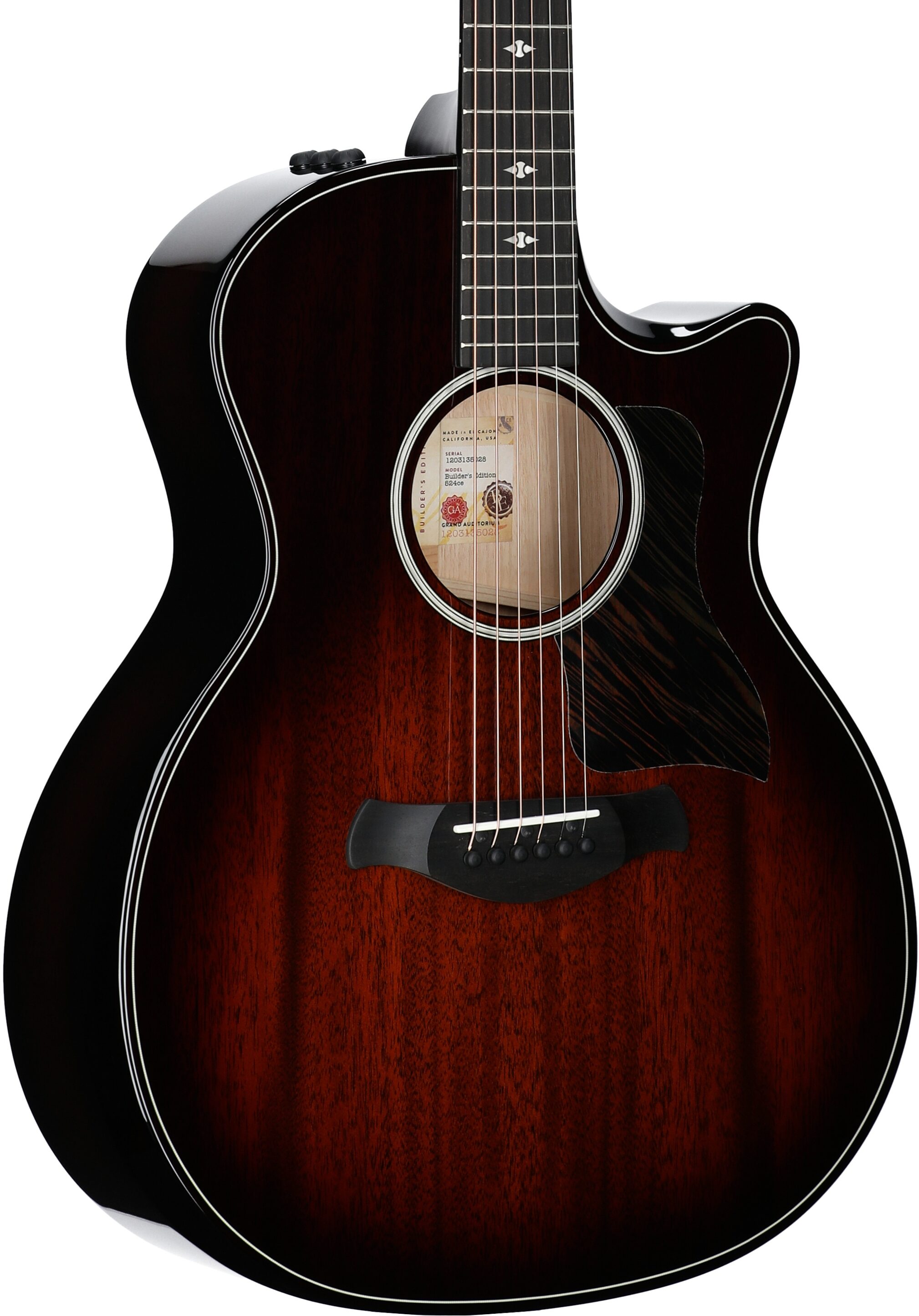 Taylor Builder's Edition 524ce Grand Auditorium Acoustic-Electric Guitar (with Case), Kona Burst, Full Left Front