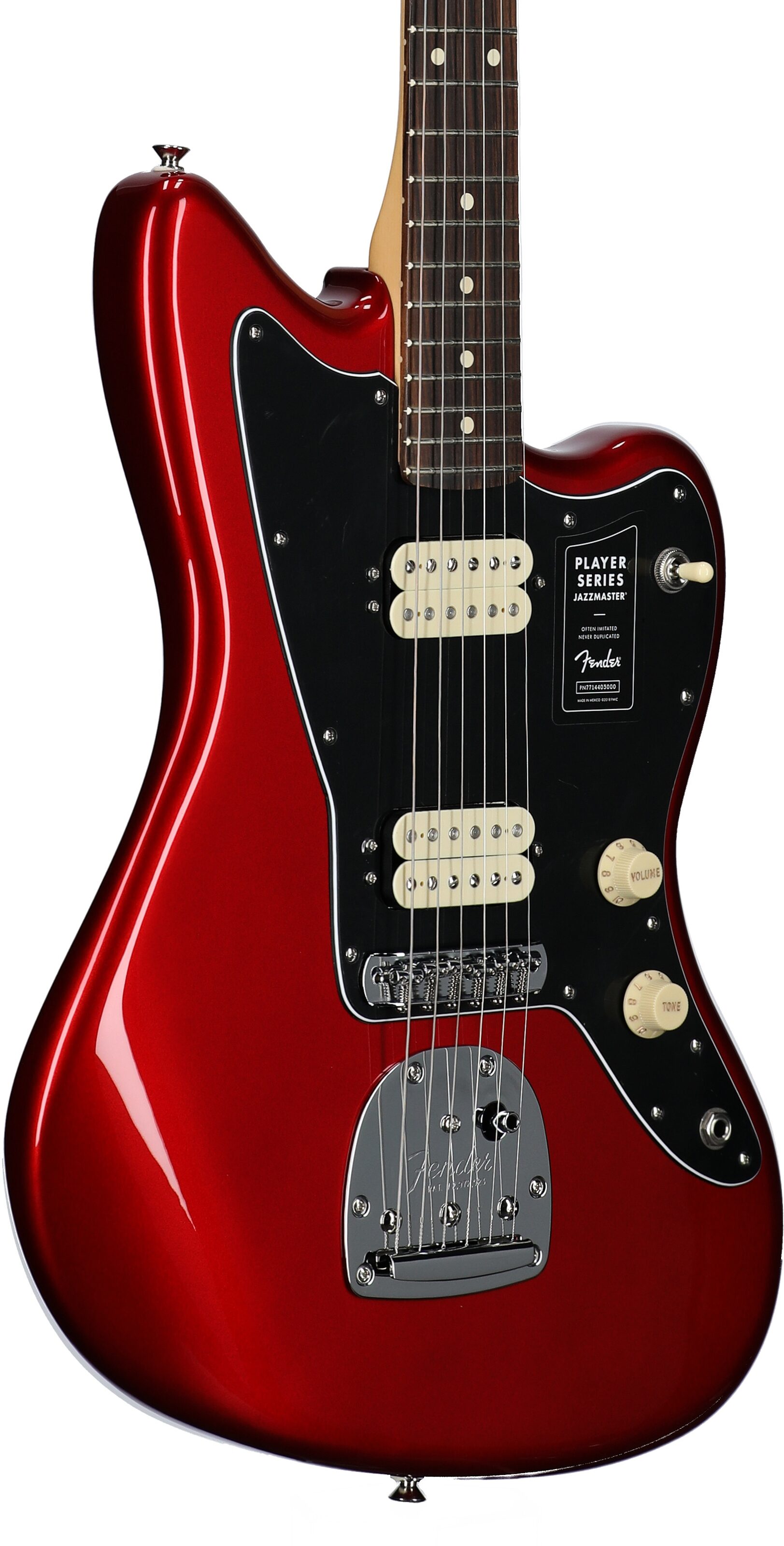 Fender Player Jazzmaster Pau Ferro Electric Guitar, Candy Apple Red, Full Left Front