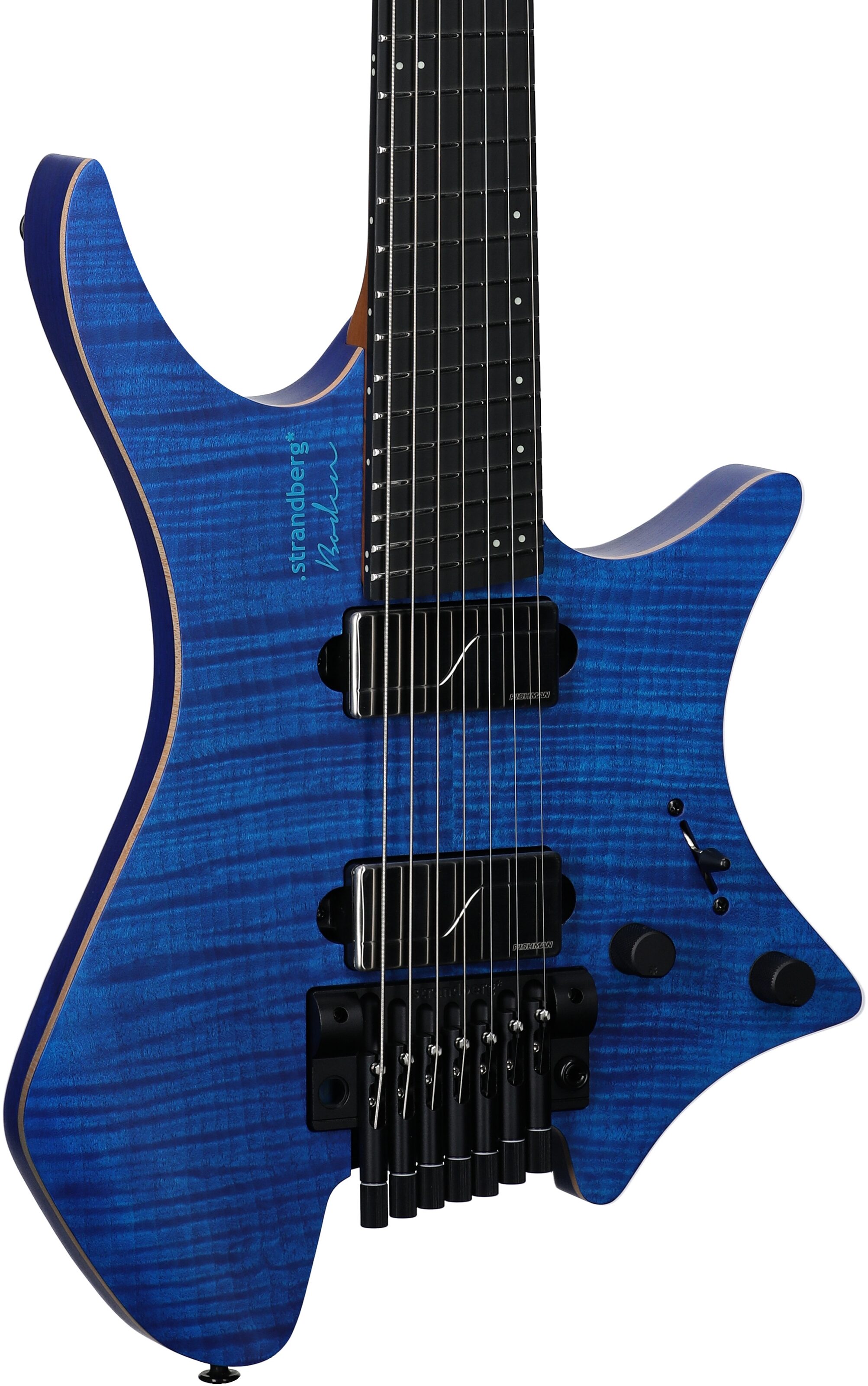 Strandberg Boden Prog NX 7 Electric Guitar, 7-String (with Gig Bag), Deep Blue, Full Left Front