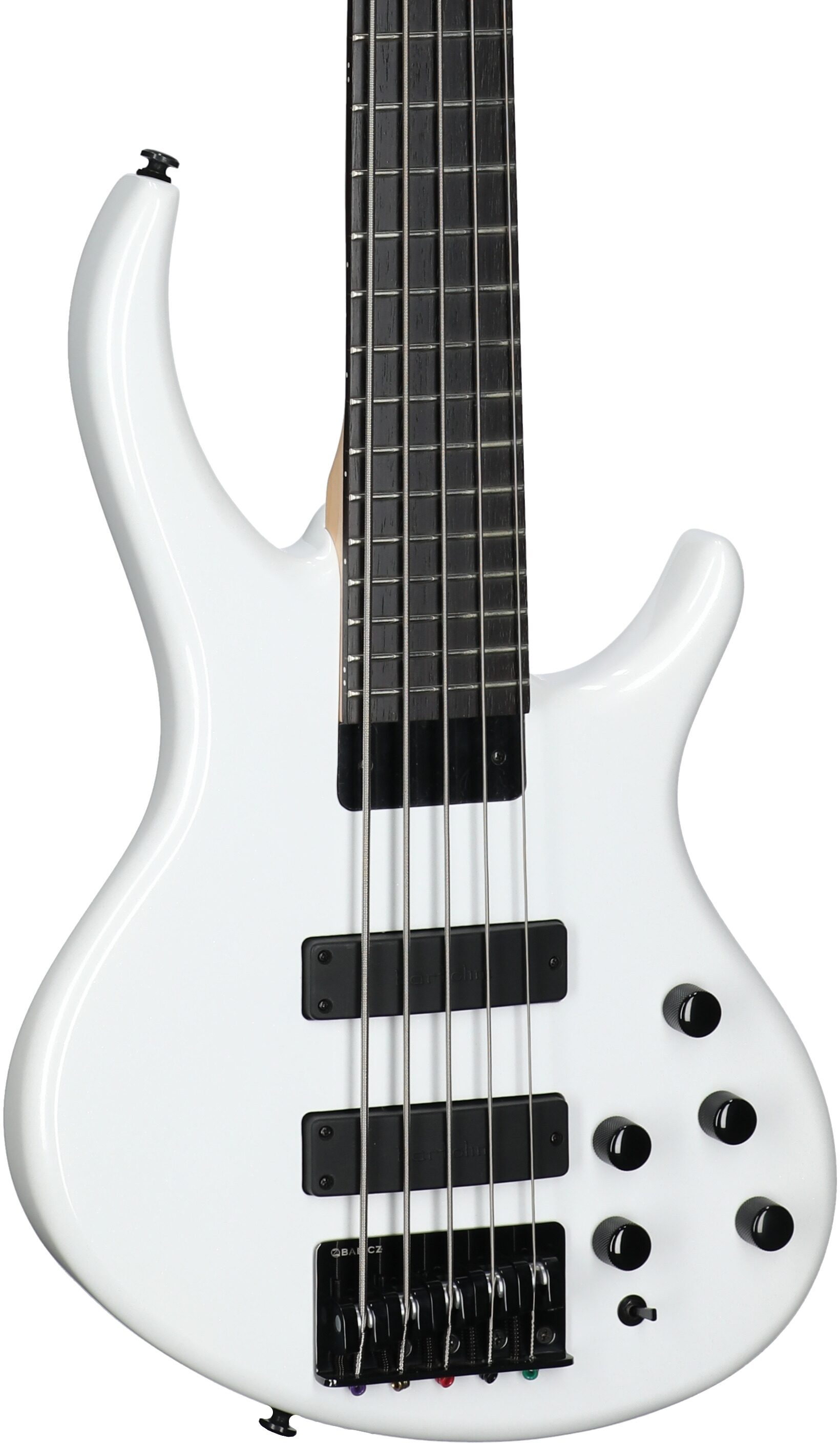 Tobias Killer B V Electric Bass, 5-String (with Gig Bag), White Pearl, Full Left Front