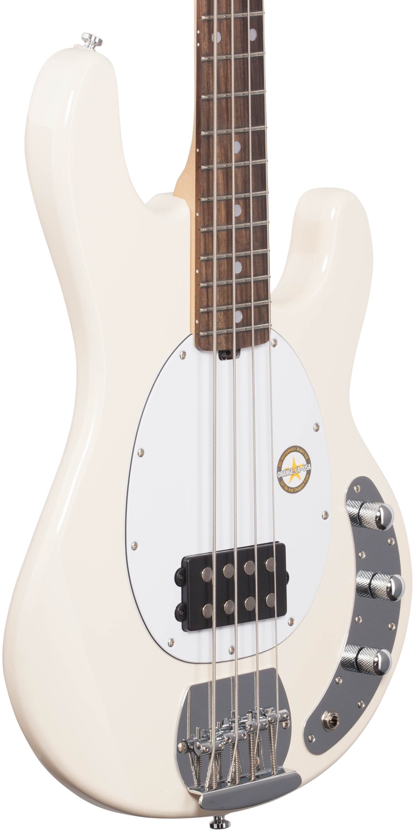 Sterling by Music Man StingRay Electric Bass, Vintage Cream, Full Left Front
