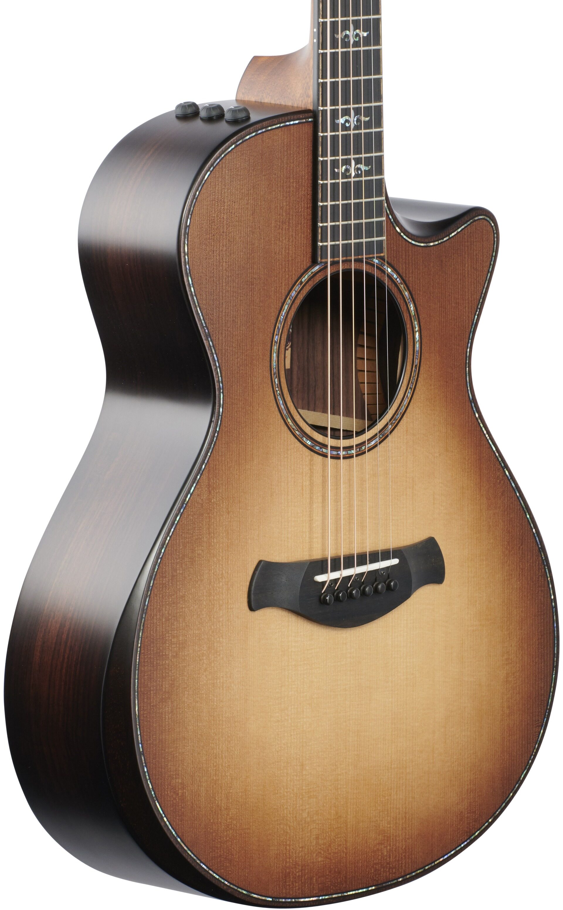 Taylor Builder's Edition 912ce Grand Concert Cutaway Acoustic-Electric Guitar, Wild Honey Burst, Full Left Front