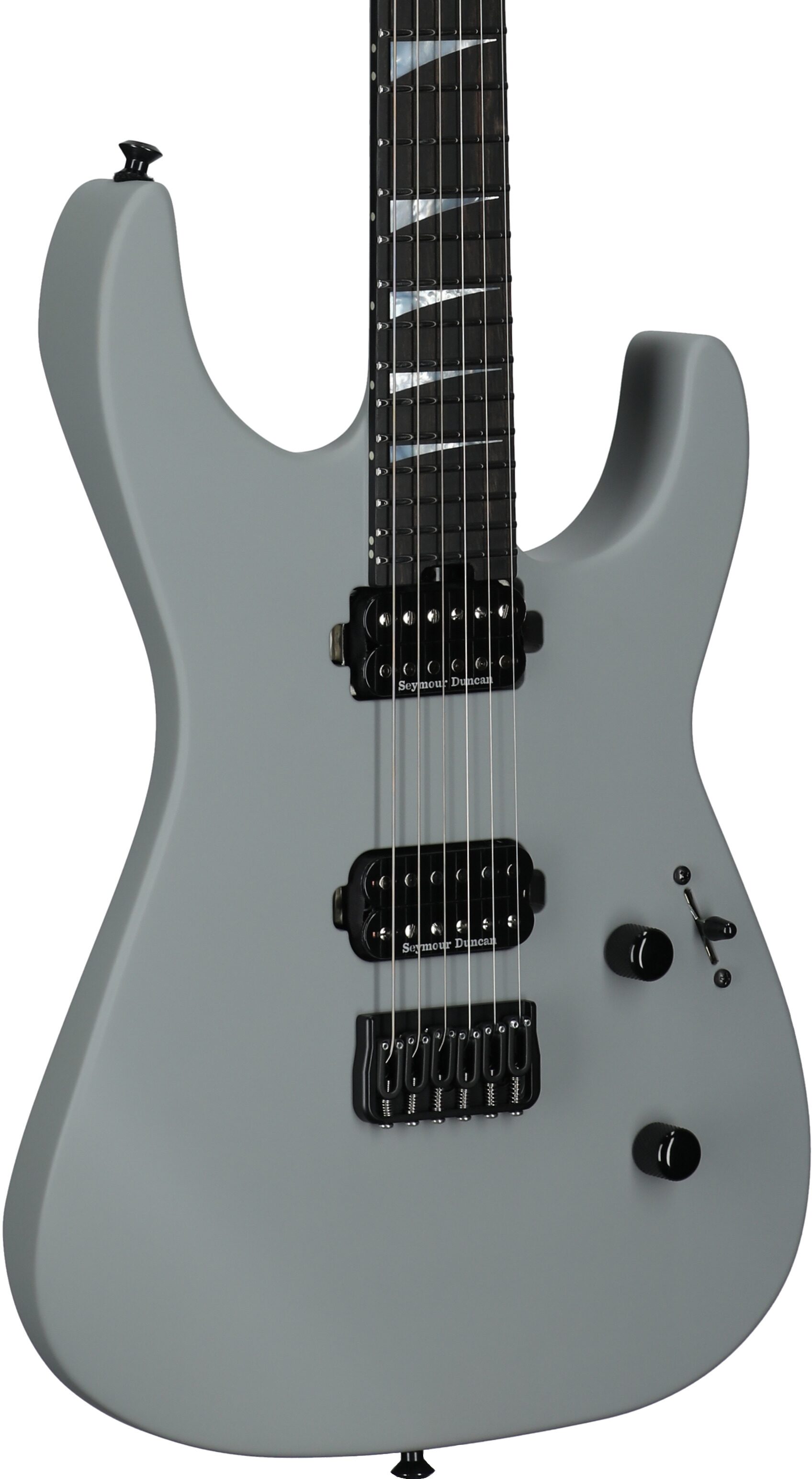 Jackson American Series Soloist SL2 DX HT Electric Guitar (with Case), Satin Porsche Gray, Full Left Front