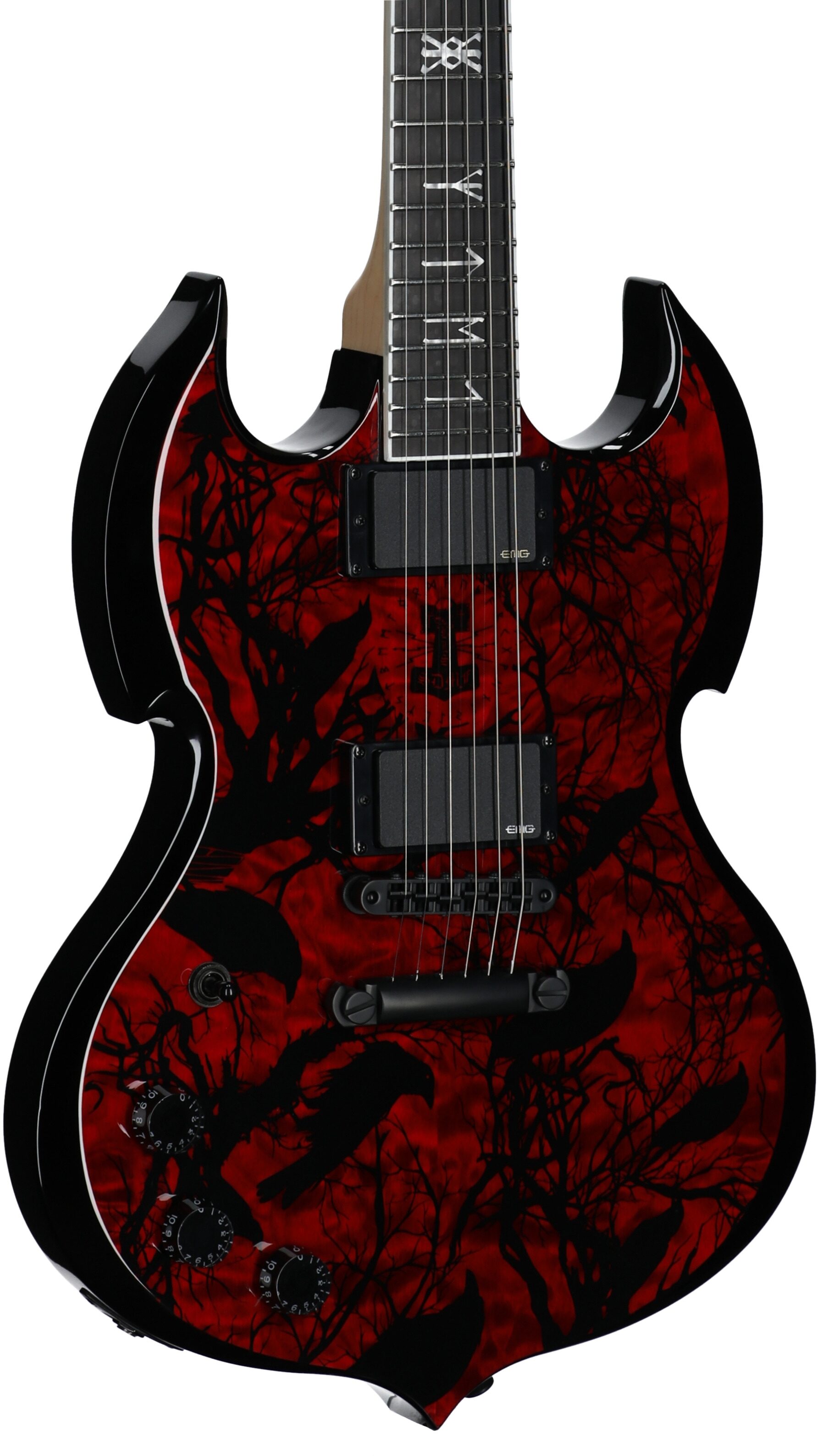 Wylde Audio Barbarian Electric Guitar, Left-Handed, Blood Raven, Full Left Front