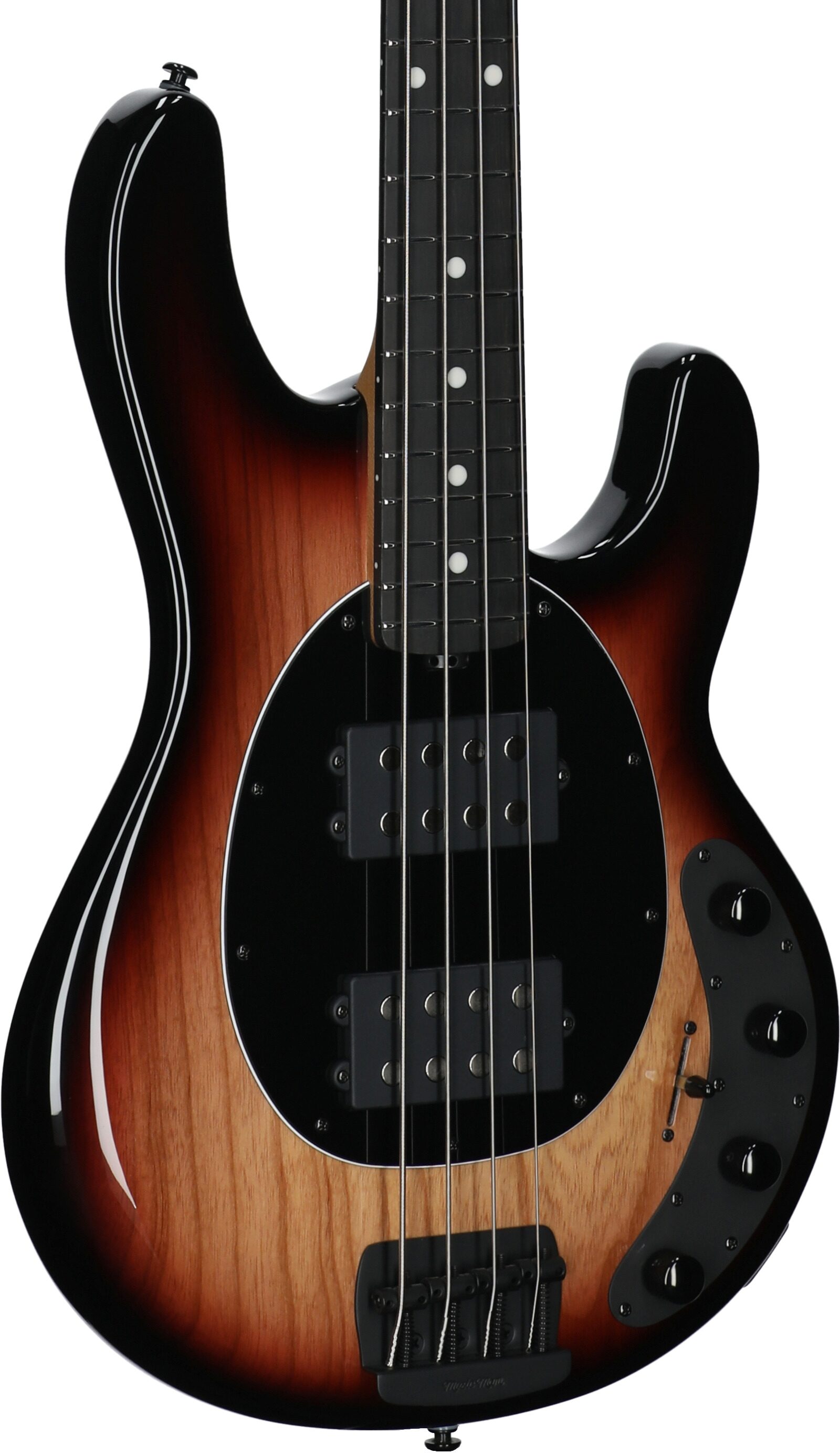 Ernie Ball Music Man StingRay Special HH Electric Bass (with Case), Faded Vintage Sunburst, Ebony Fretboard, Full Left Front