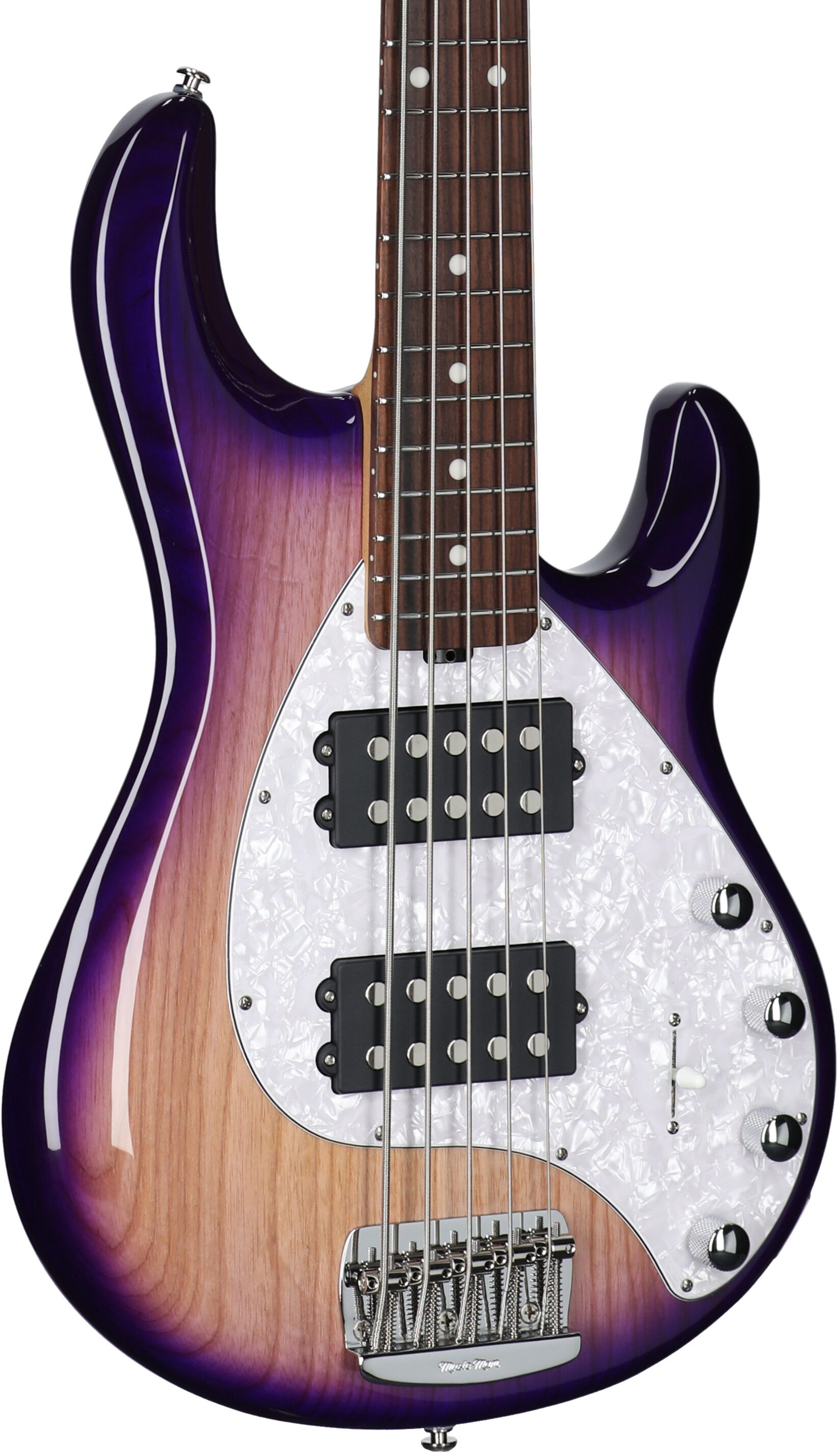 Ernie Ball Music Man StingRay 5 Special HH Electric Bass (with Case), Purple Sunset, Full Left Front