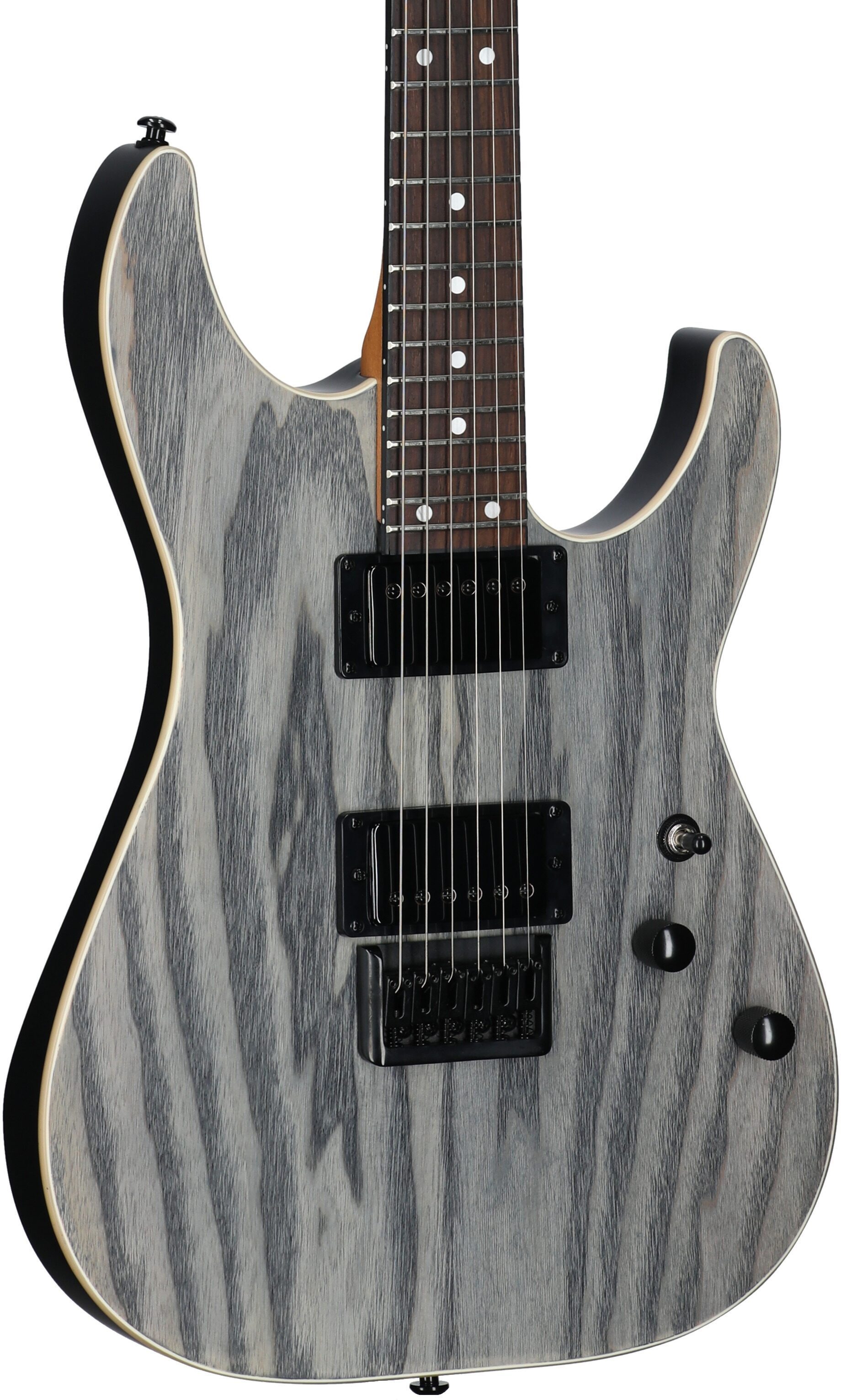 Schecter C-1 Standard Electric Guitar, Charcoal Satin, Open Box (Very Good), Full Left Front