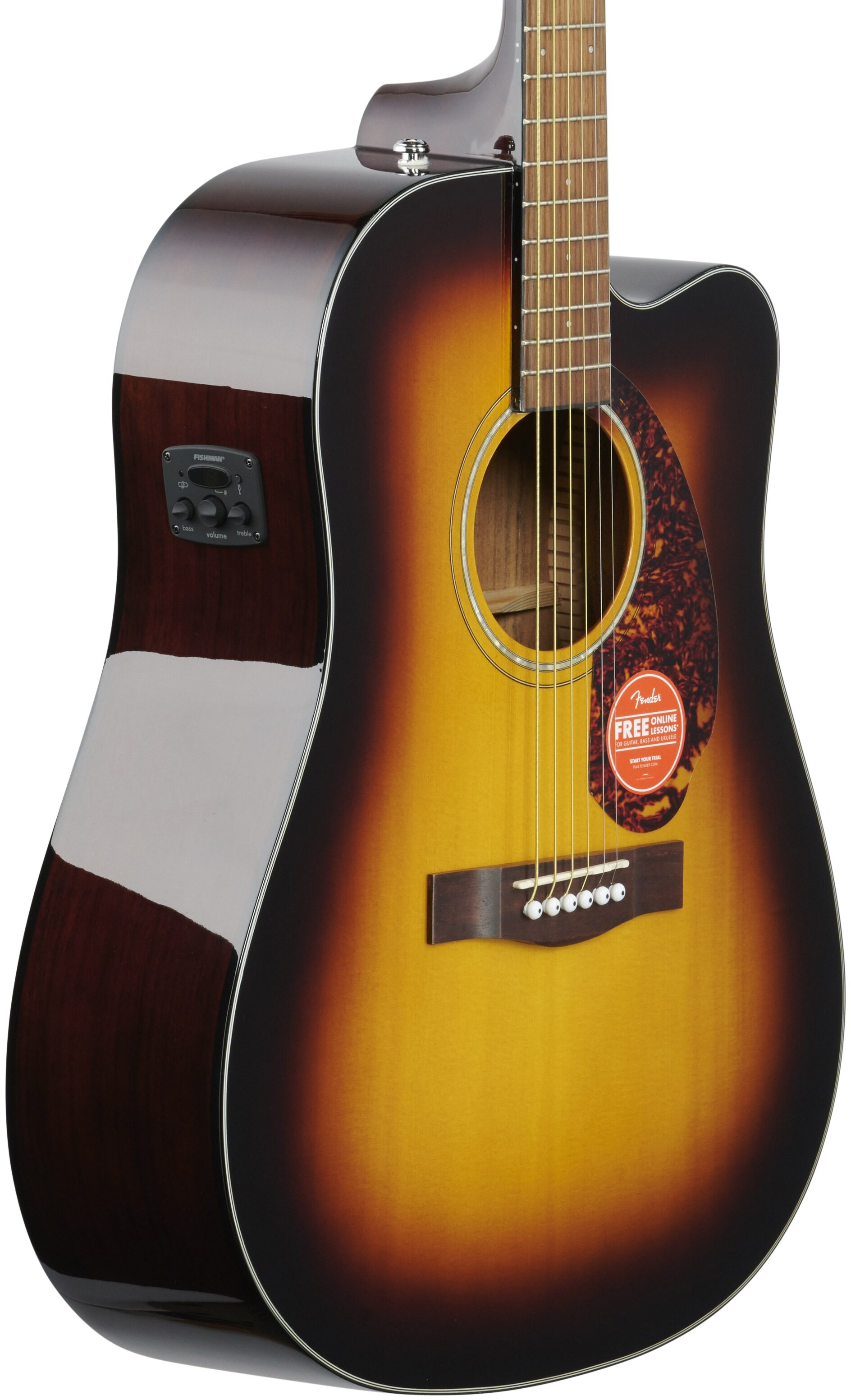 Fender CD-140SCE Dreadnought Acoustic-Electric Guitar, with Walnut Fingerboard (and Case), Sunburst, Full Left Front