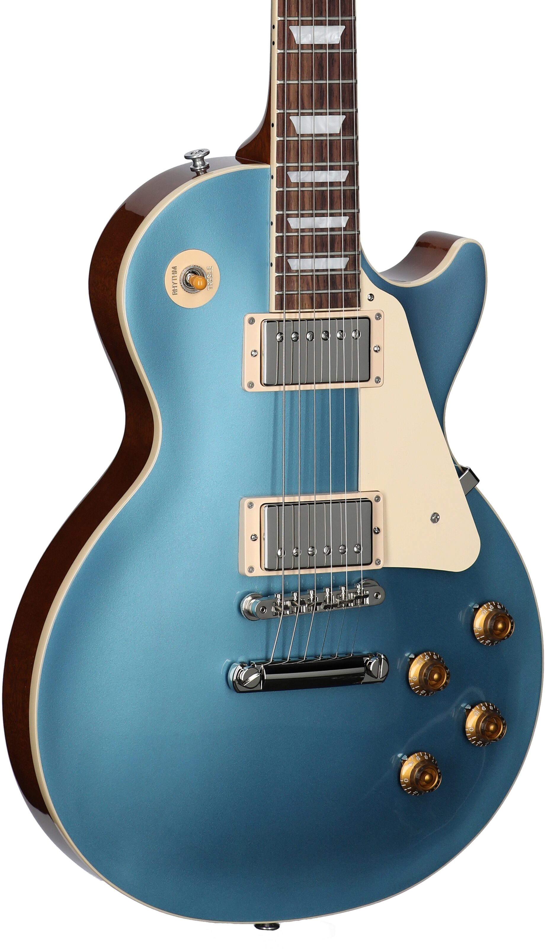 Gibson Les Paul Standard '50s Custom Color Electric Guitar, Plain Top (with Case), Pelham Blue, Full Left Front