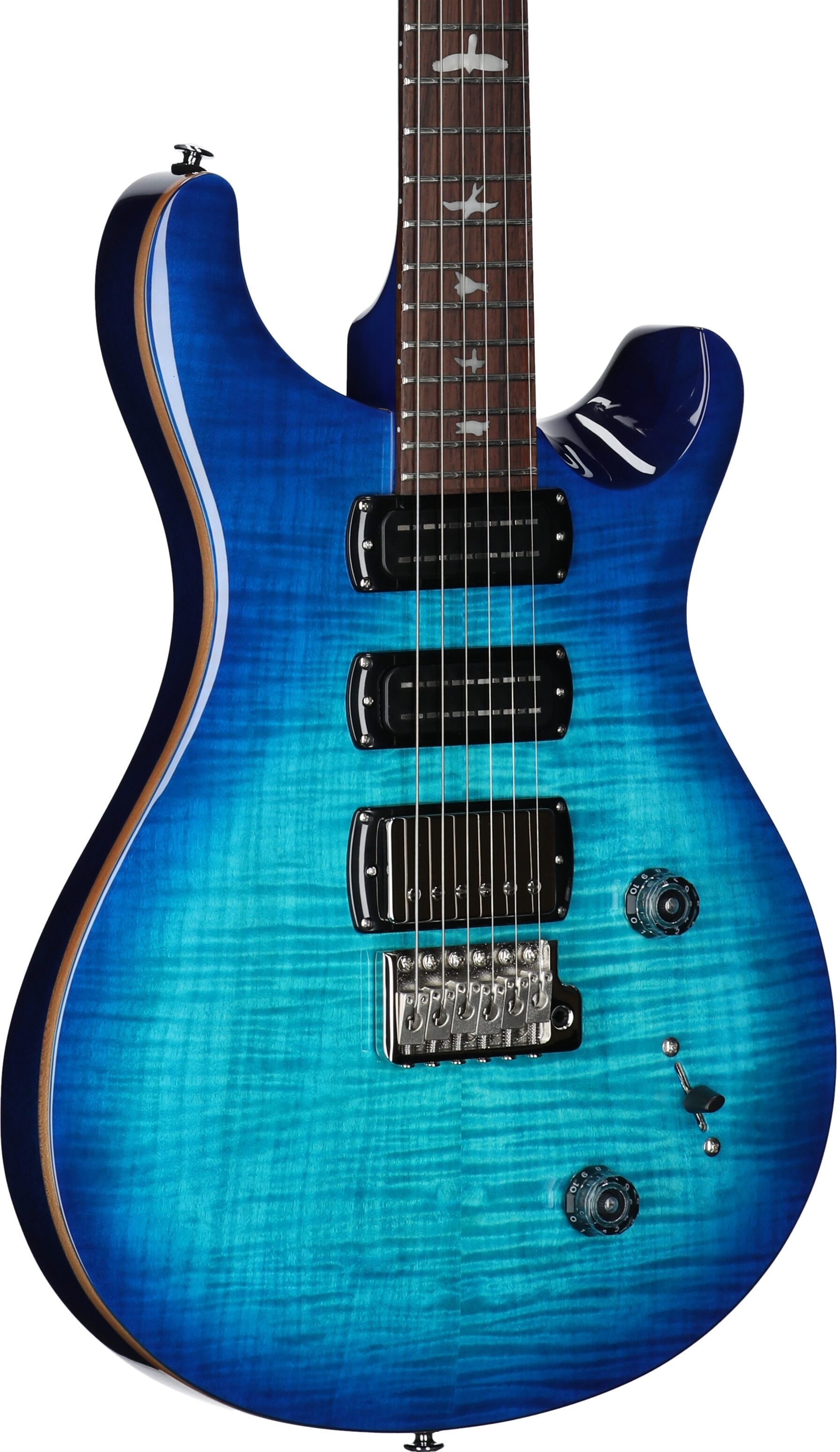 PRS Paul Reed Smith SE Studio Electric Guitar (with Gig Bag), Lake Blue, Full Left Front