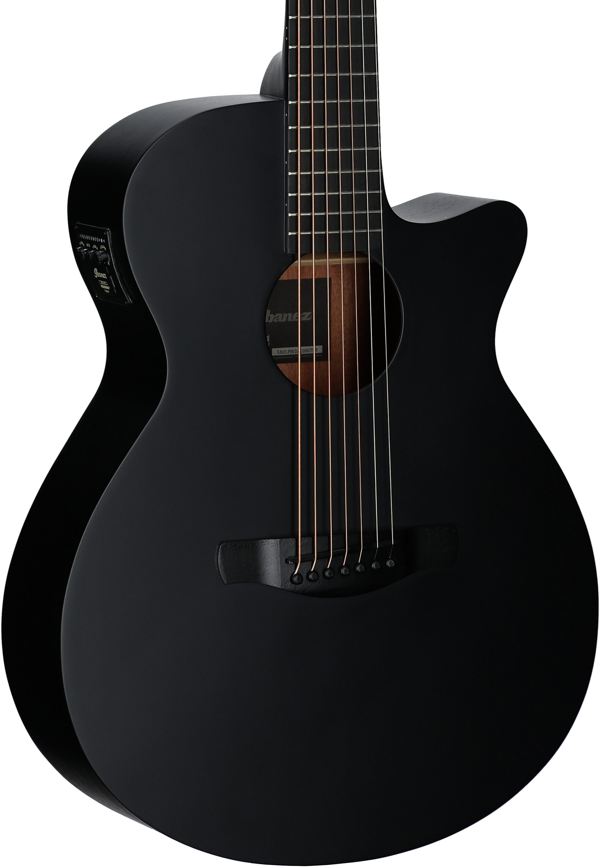 Ibanez AEG721 Acoustic-Electric Guitar, Black Out, Full Left Front