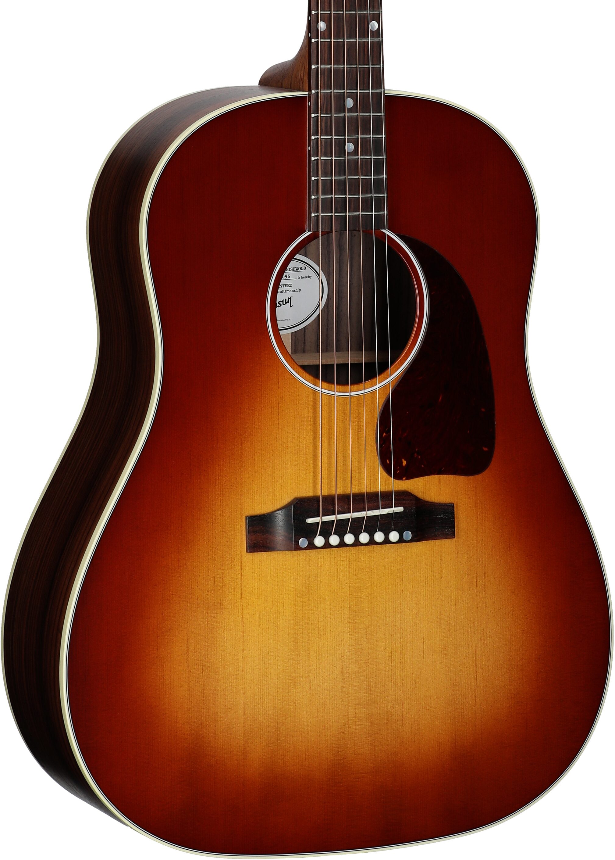 Gibson J-45 Studio Rosewood Acoustic-Electric Guitar, Gloss Finish (with Case), Rosewood Burst, Full Left Front