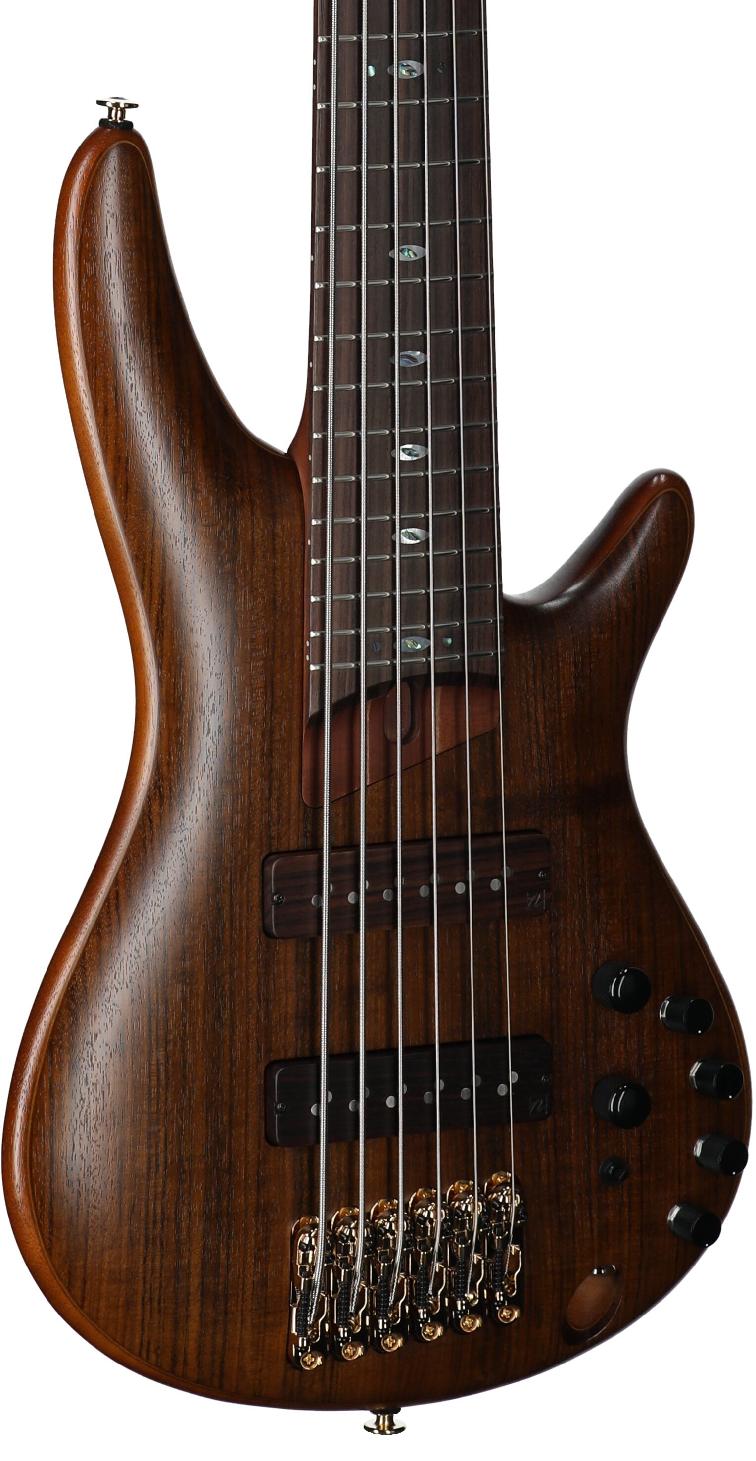 Ibanez SR5506 Prestige Electric Bass, 6-String (with Case), Mocha Flat, Full Left Front
