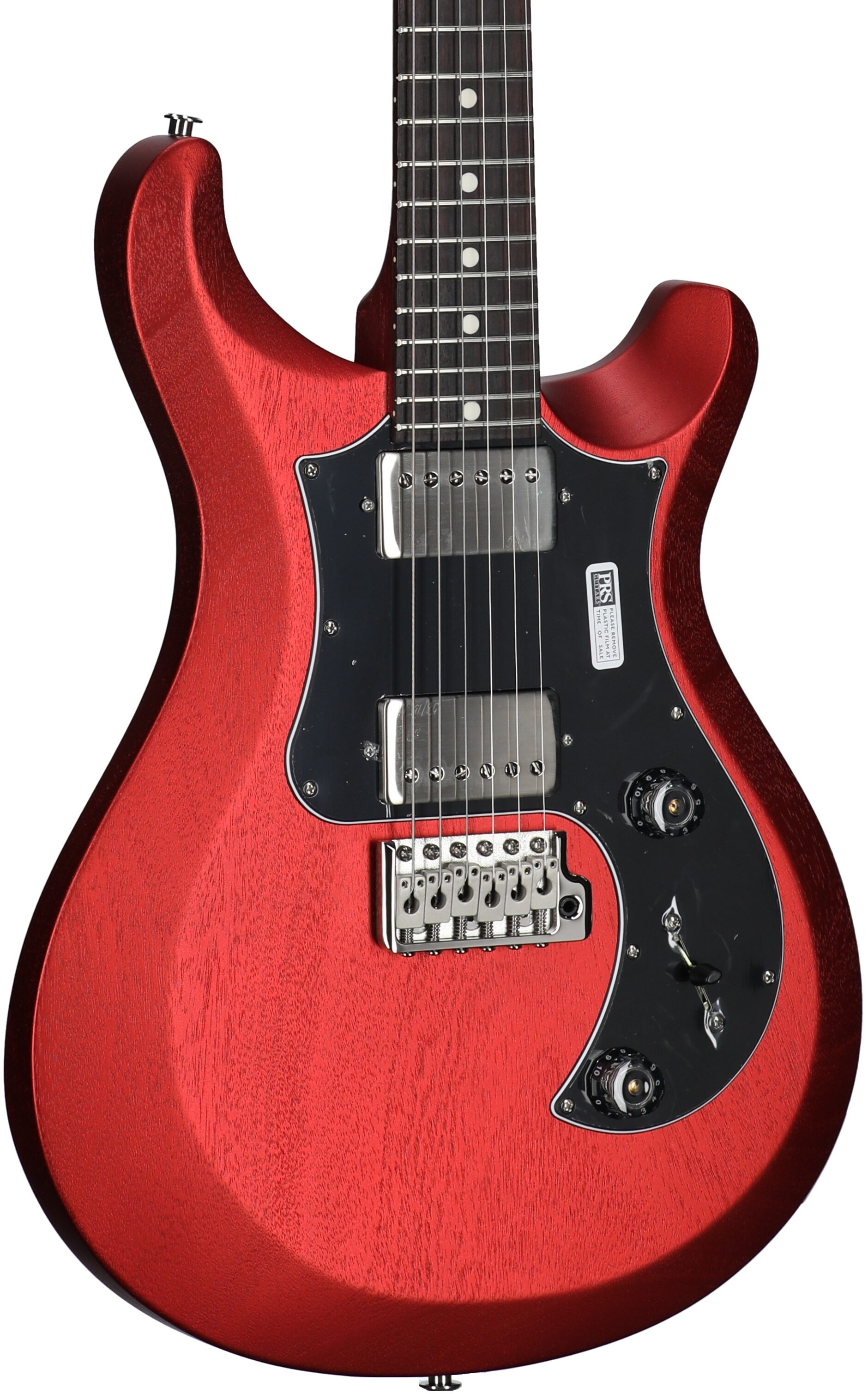 PRS Paul Reed Smith S2 Standard 24 Satin Pattern Thin Electric Guitar (with Gig Bag), Satin Red Apple Metallic, Full Left Front