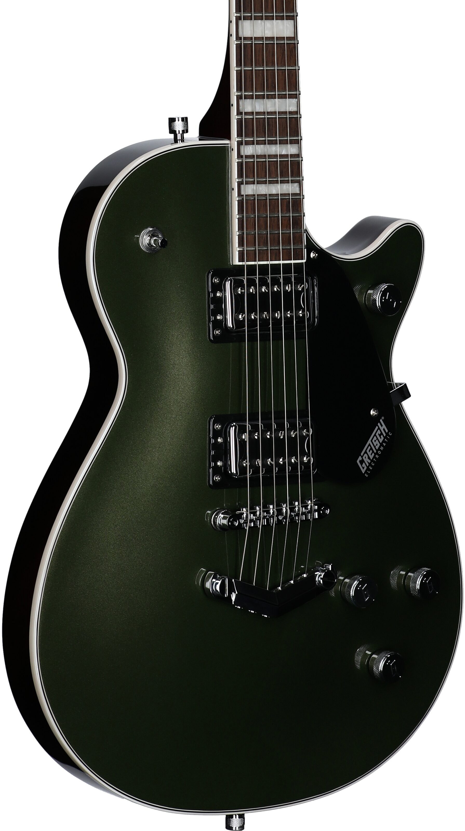 Gretsch G5220 Electromatic Jet BT Electric Guitar, Olive Metallic, Full Left Front