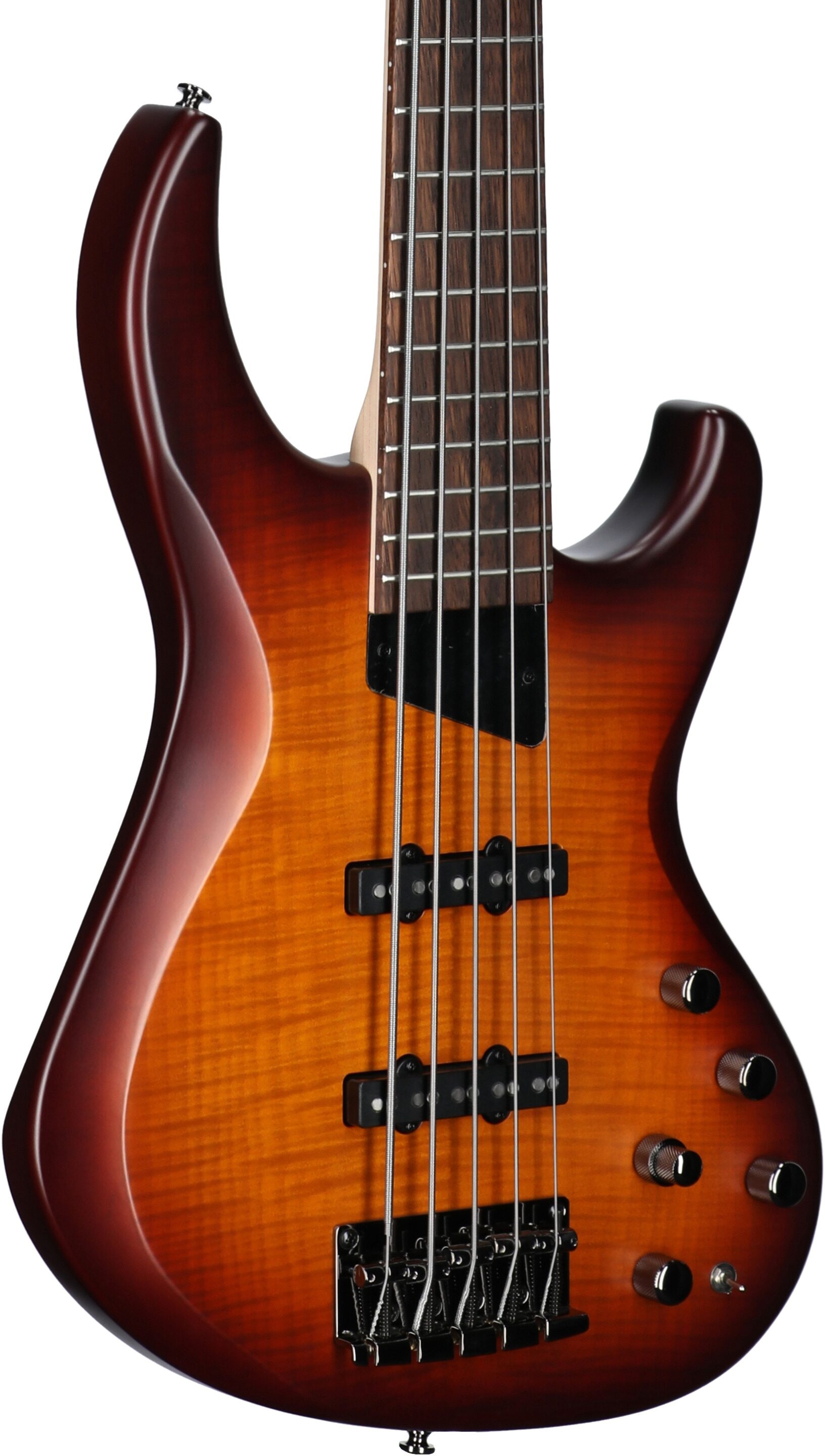 MTD Kingston Saratoga DLX 5 Electric Bass, 5-String (with Laurel Fingerboard), Deep Cherry Burst, Full Left Front