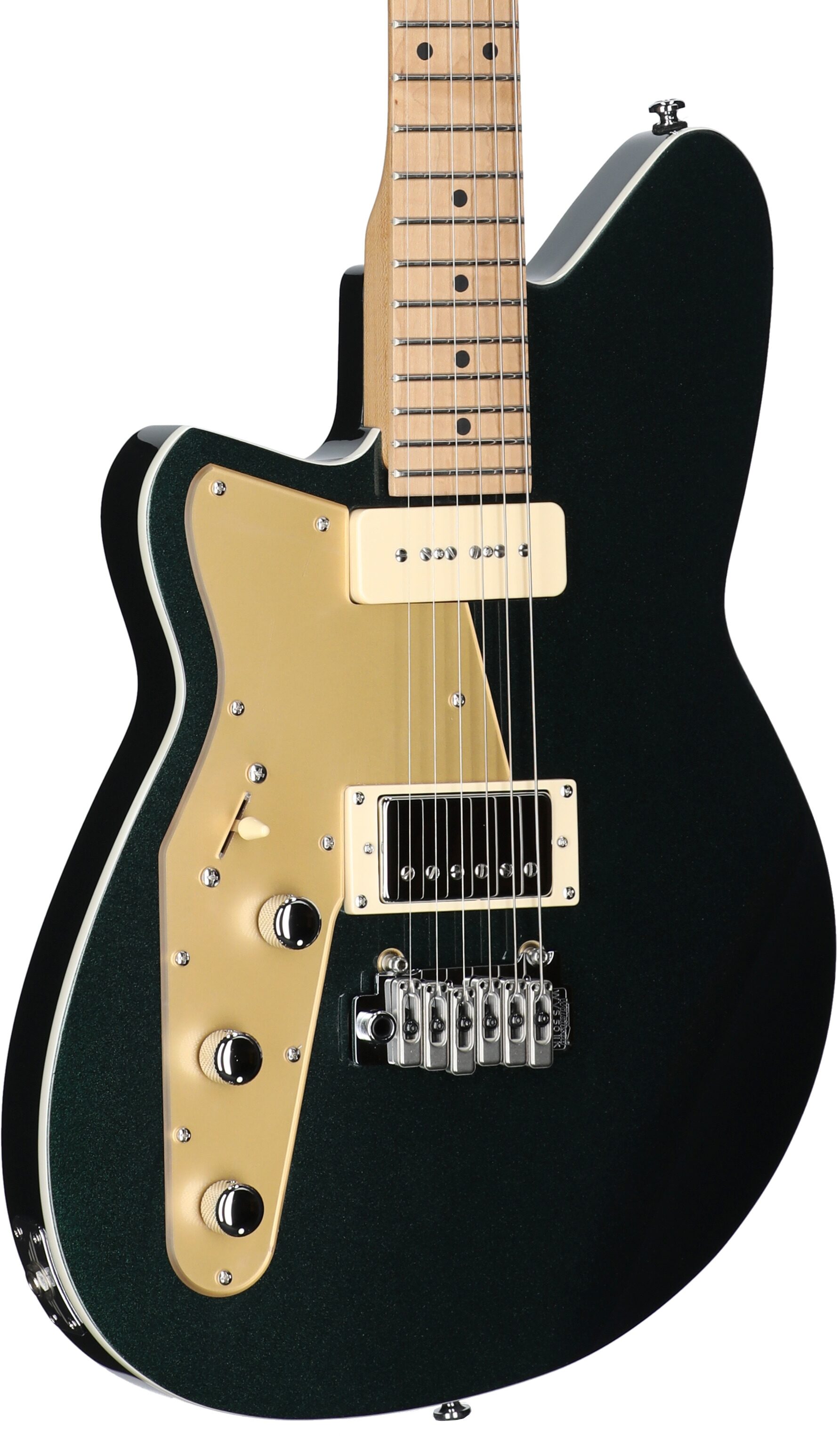 Reverend Double Agent W Electric Guitar, Left-Handed, Outfield Ivy, Full Left Front