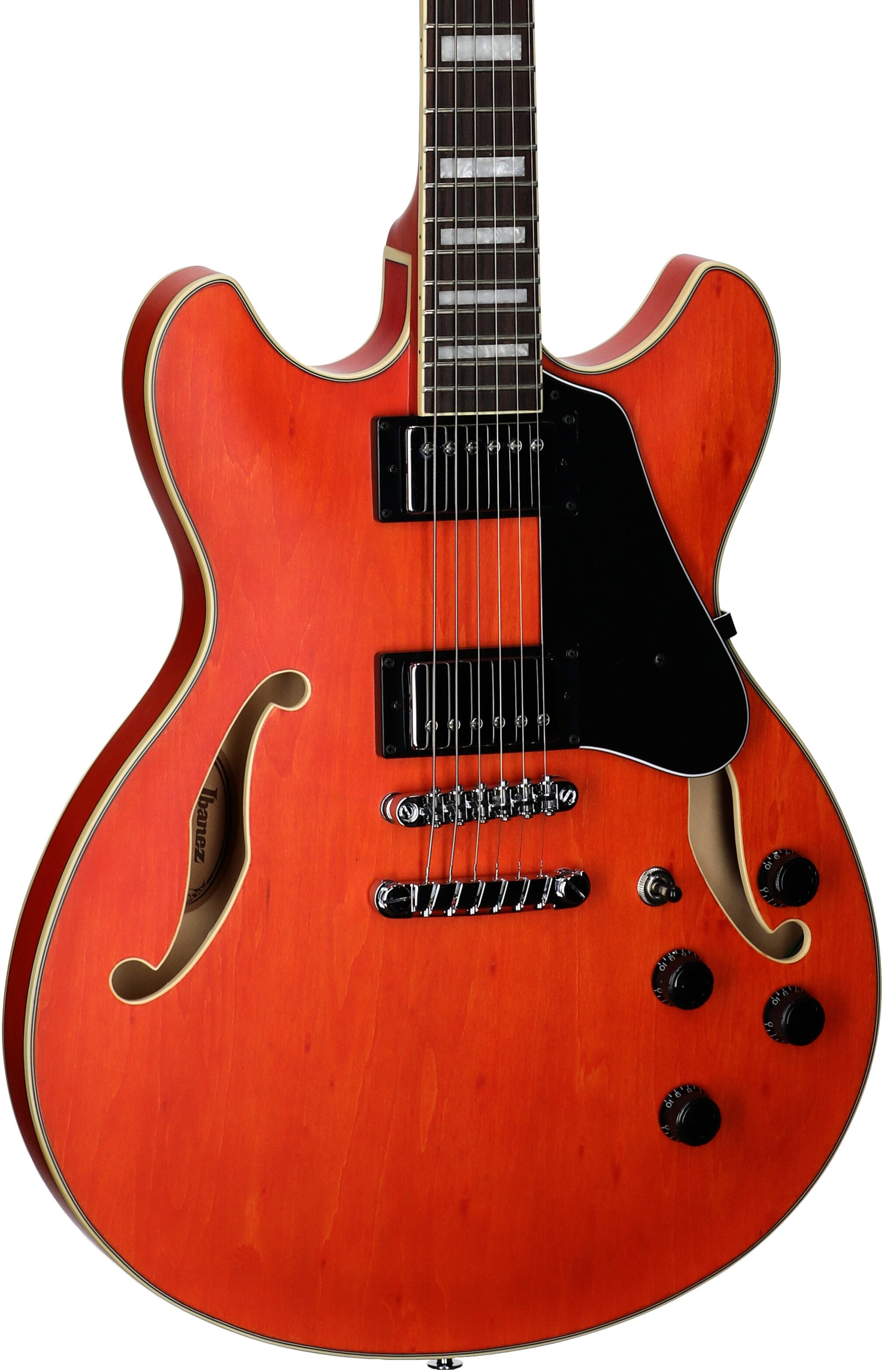 Ibanez AS73 Artcore Semi-Hollow Electric Guitar, Transparent Tangerine Flat, Full Left Front