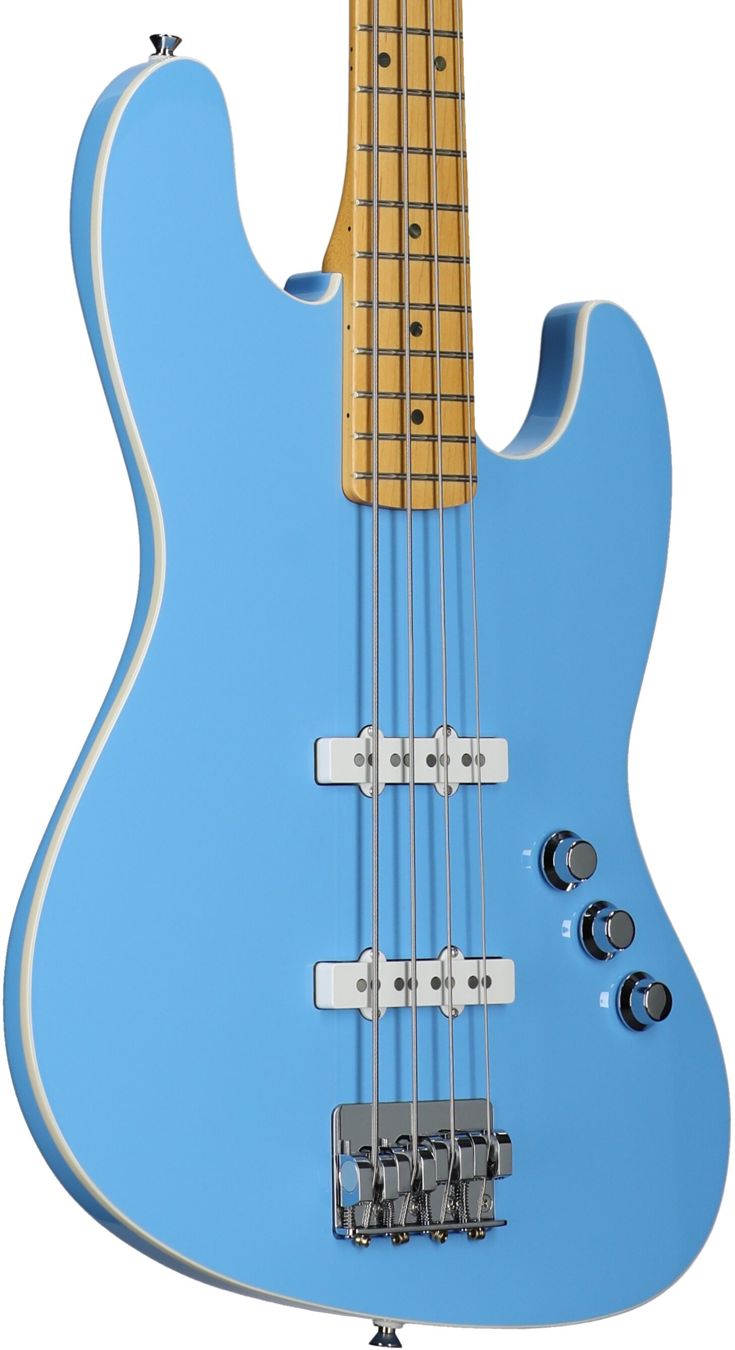 Fender Aerodyne Special Jazz Electric Bass, Maple Fingerboard (with Gig Bag), California Blue, Full Left Front